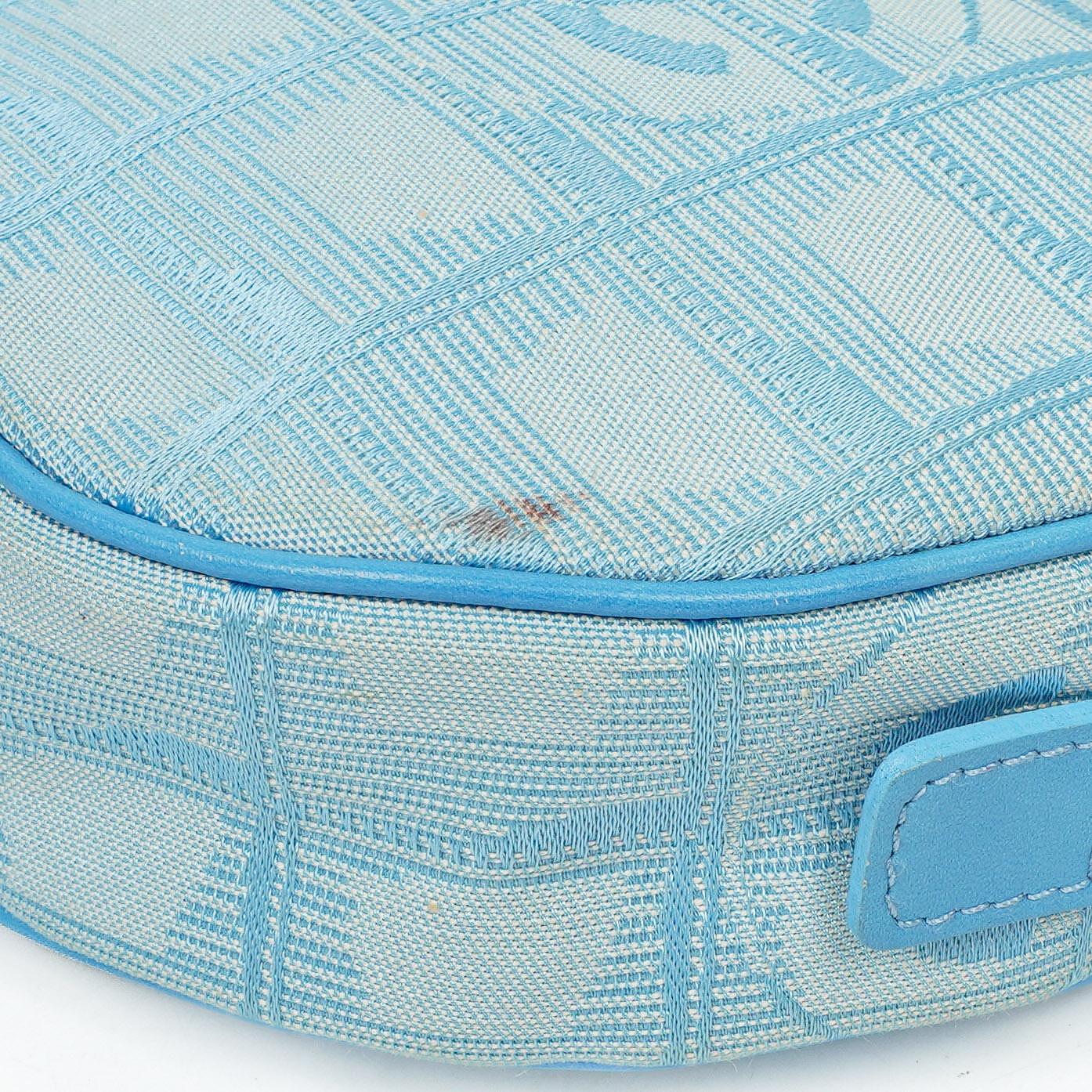 Chanel Nylon Travel Round Blue Pouch, 2002-2003