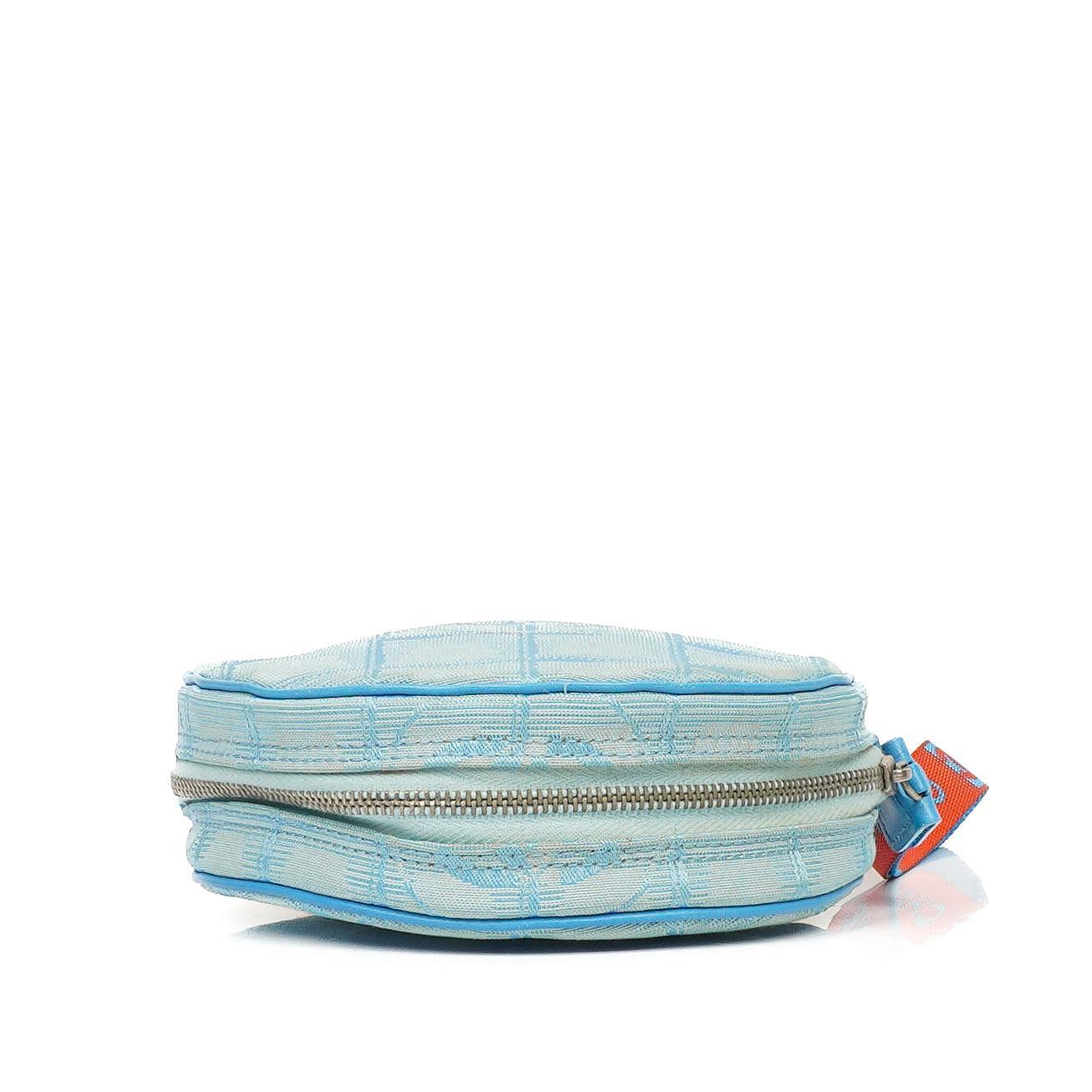Chanel Nylon Travel Round Blue Pouch, 2002-2003