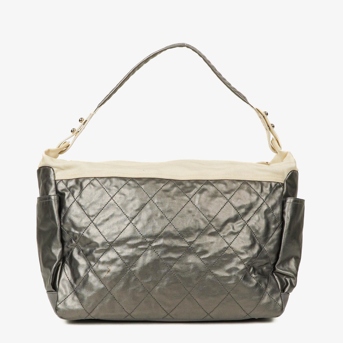 Chanel Paris-Biarritz Silver and Cream Large Hobo Bag