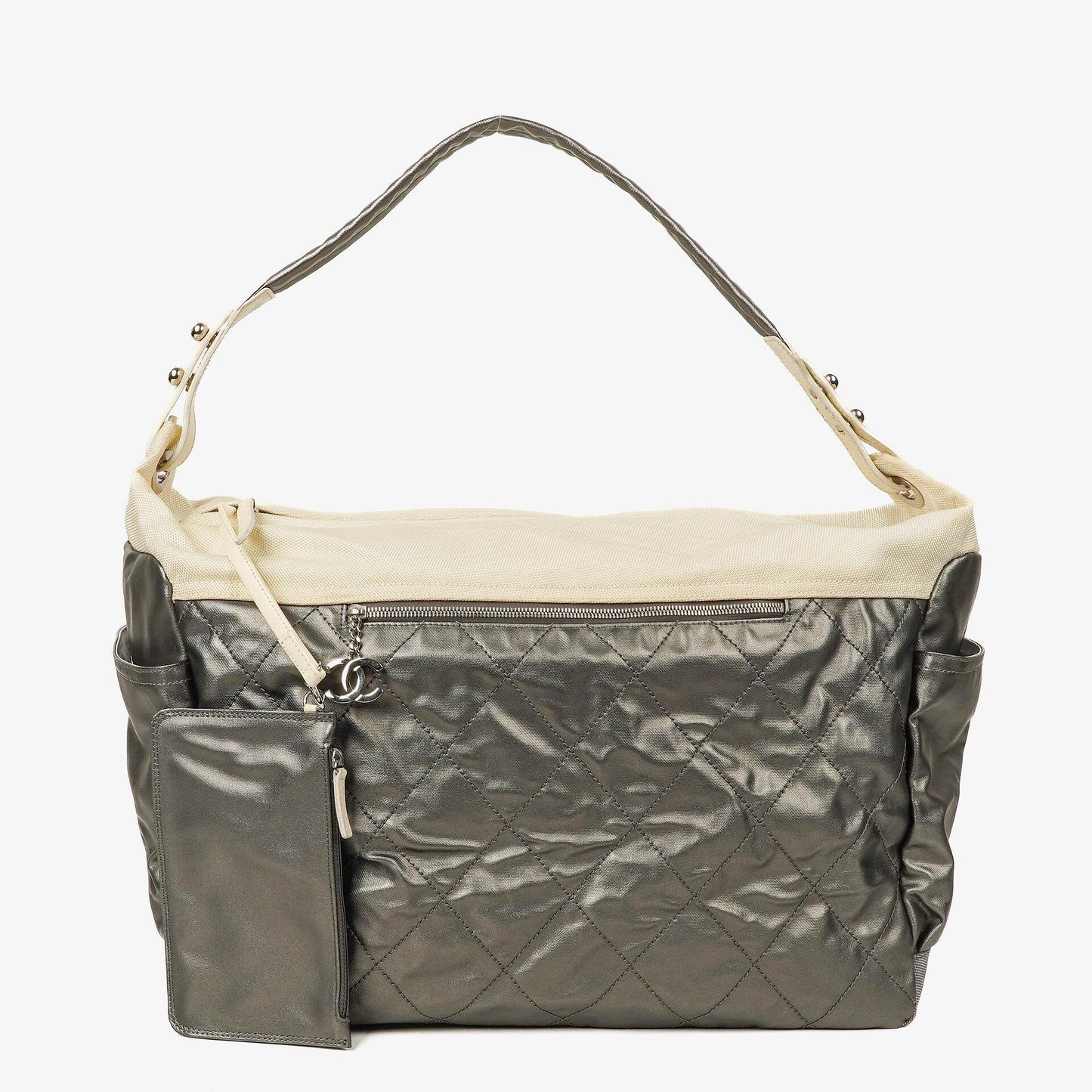 Chanel Paris-Biarritz Silver and Cream Large Hobo Bag