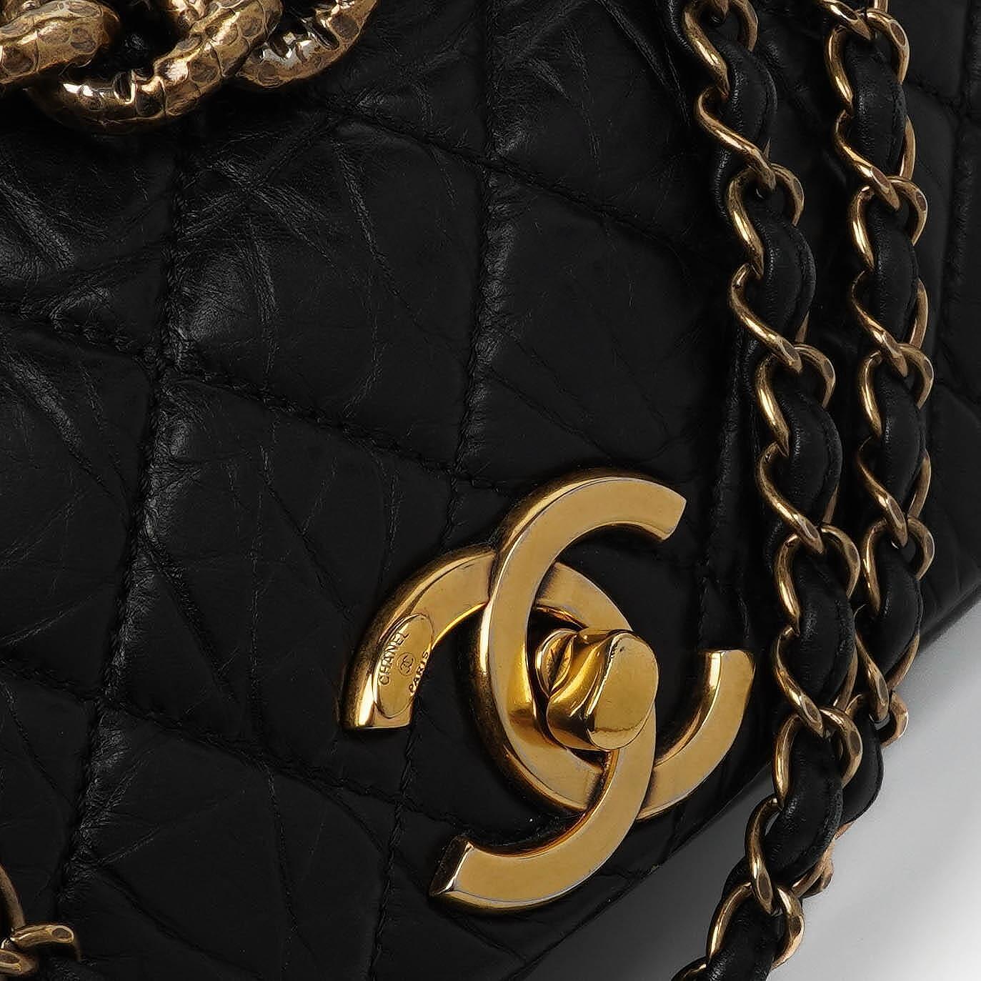 Chanel Paris-Bombay Aged Quilted Calfskin Flap Bag
