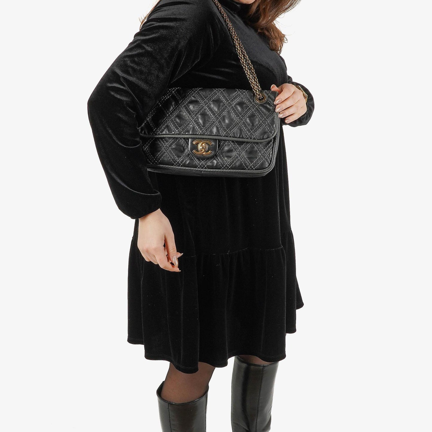 Chanel Paris-Bombay Black Triptych Flap Bag