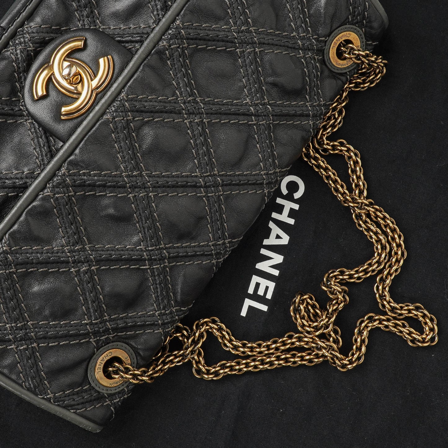Chanel Paris-Bombay Black Triptych Flap Bag