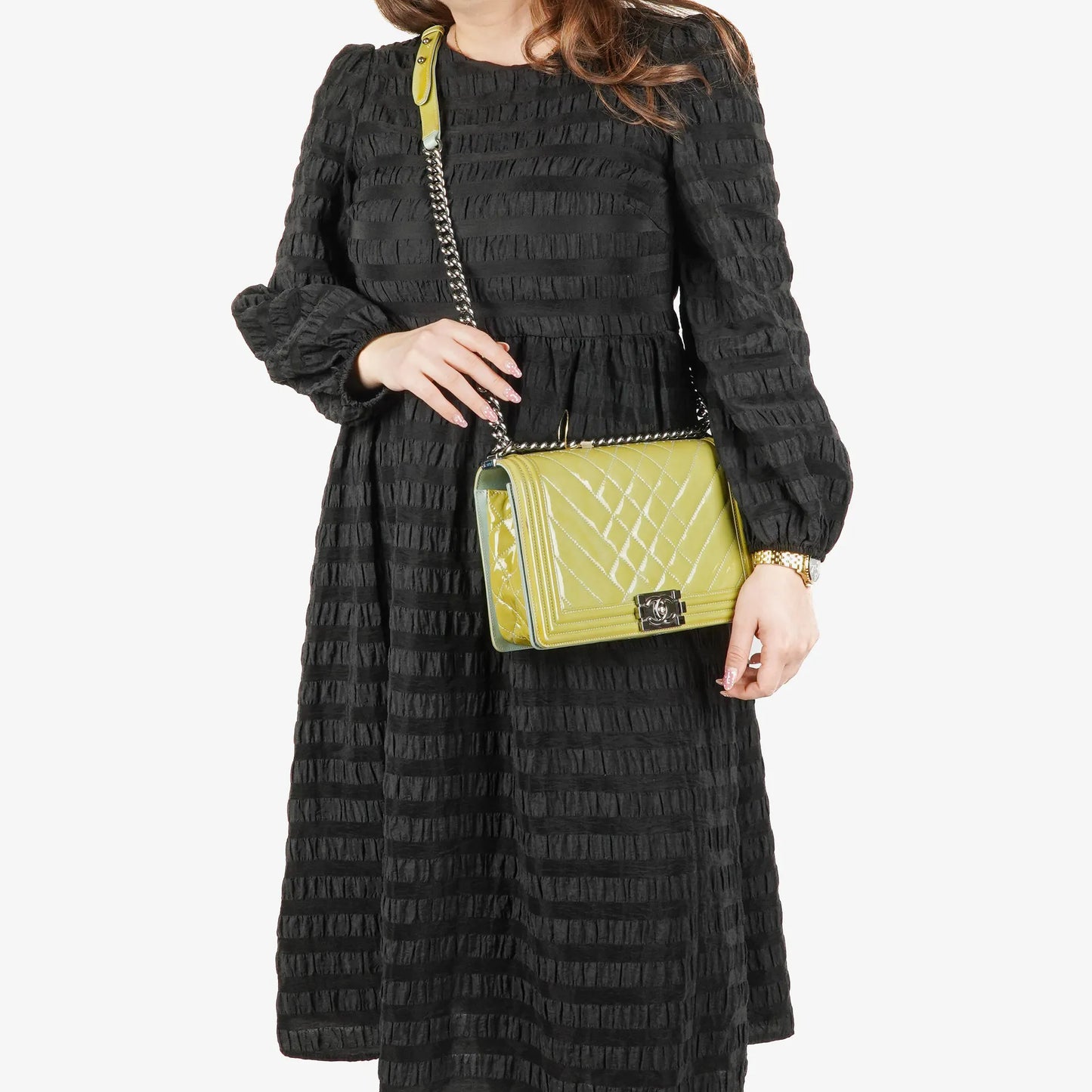 Chanel Patent Leather Boy Flap Bag