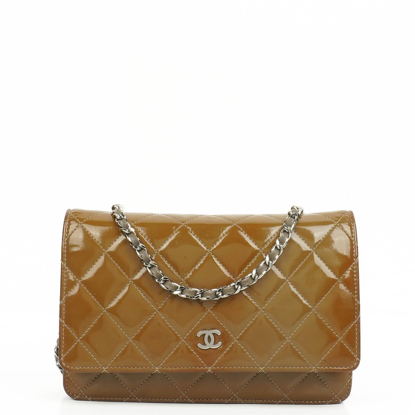 Chanel Patent Quilted Wallet On Chain WOC