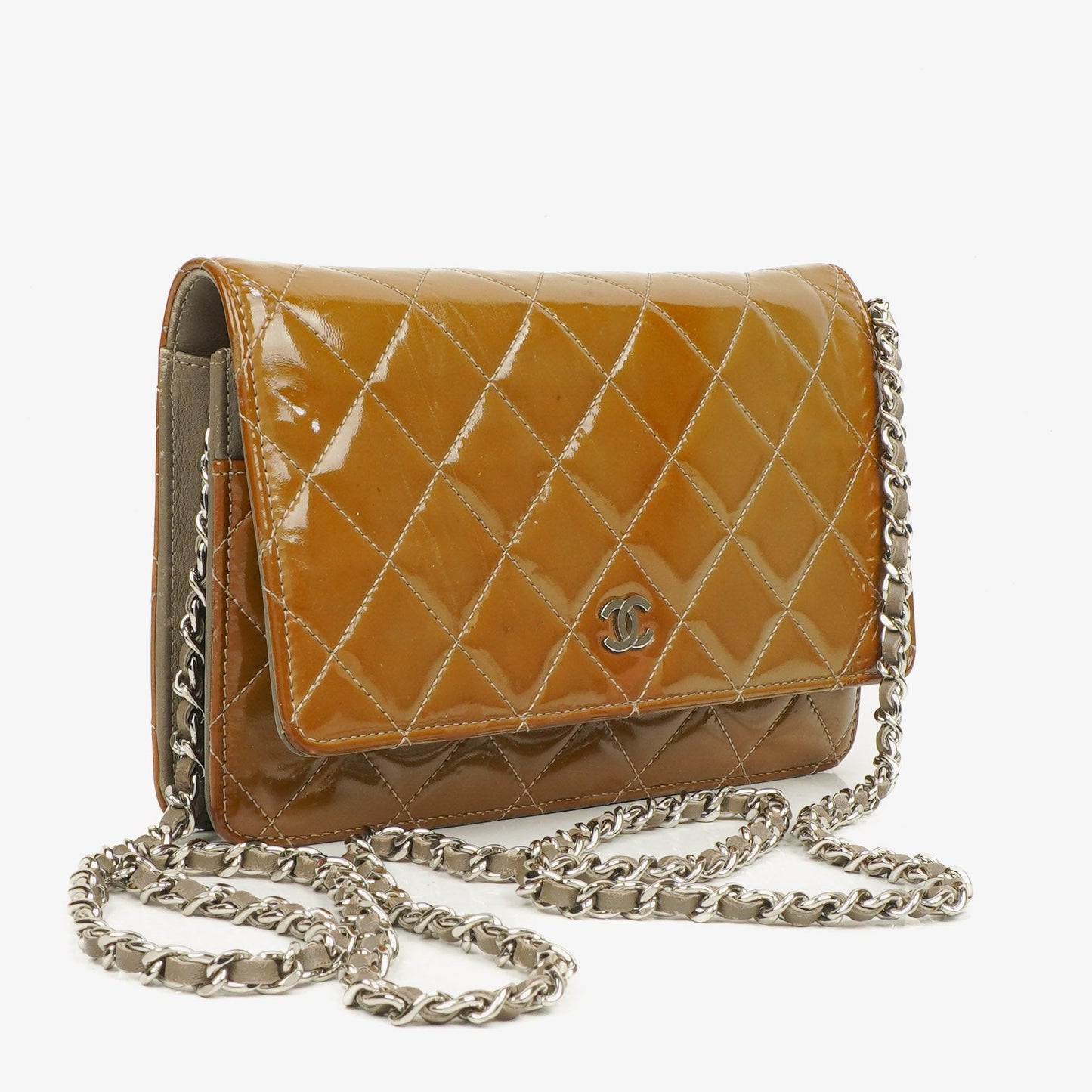 Chanel Patent Quilted Wallet On Chain WOC