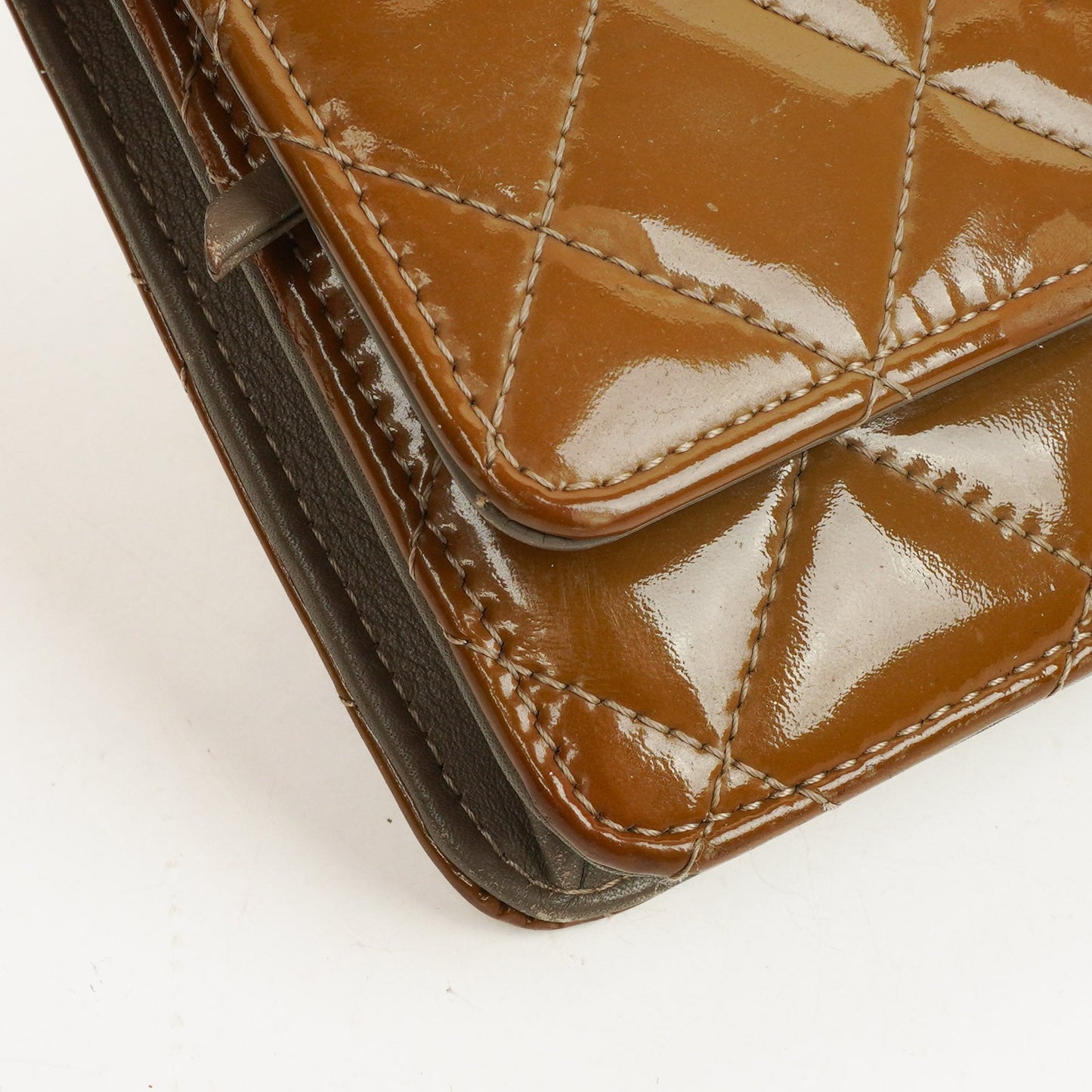 Chanel Patent Quilted Wallet On Chain WOC