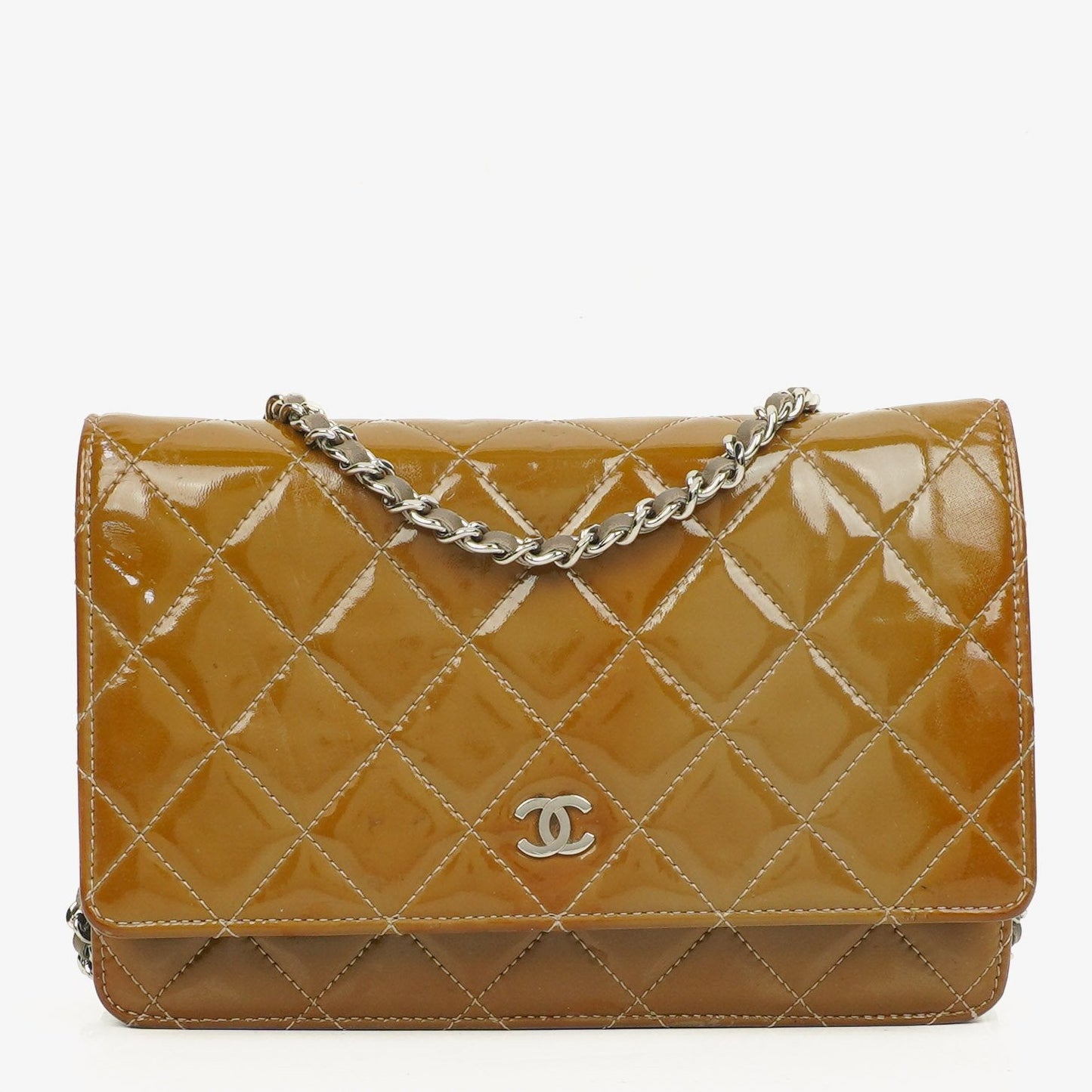 Chanel Patent Quilted Wallet On Chain WOC