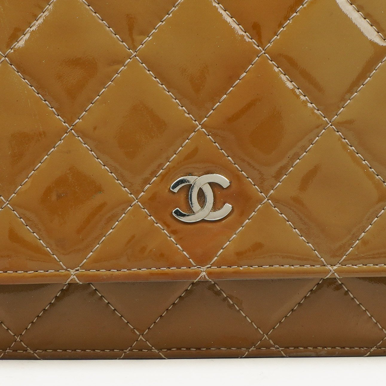 Chanel Patent Quilted Wallet On Chain WOC