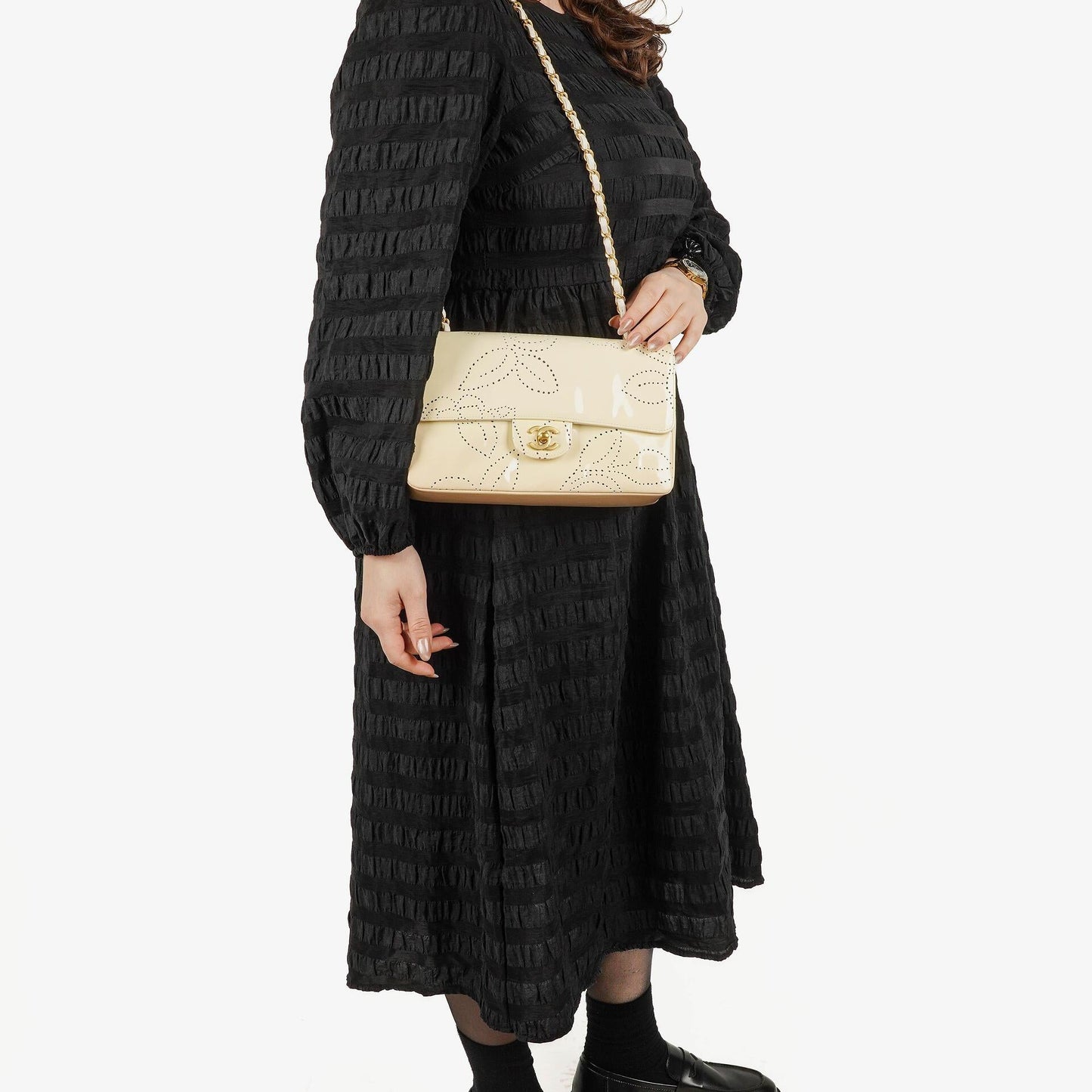 Chanel Perforated Camellia Flap Bag