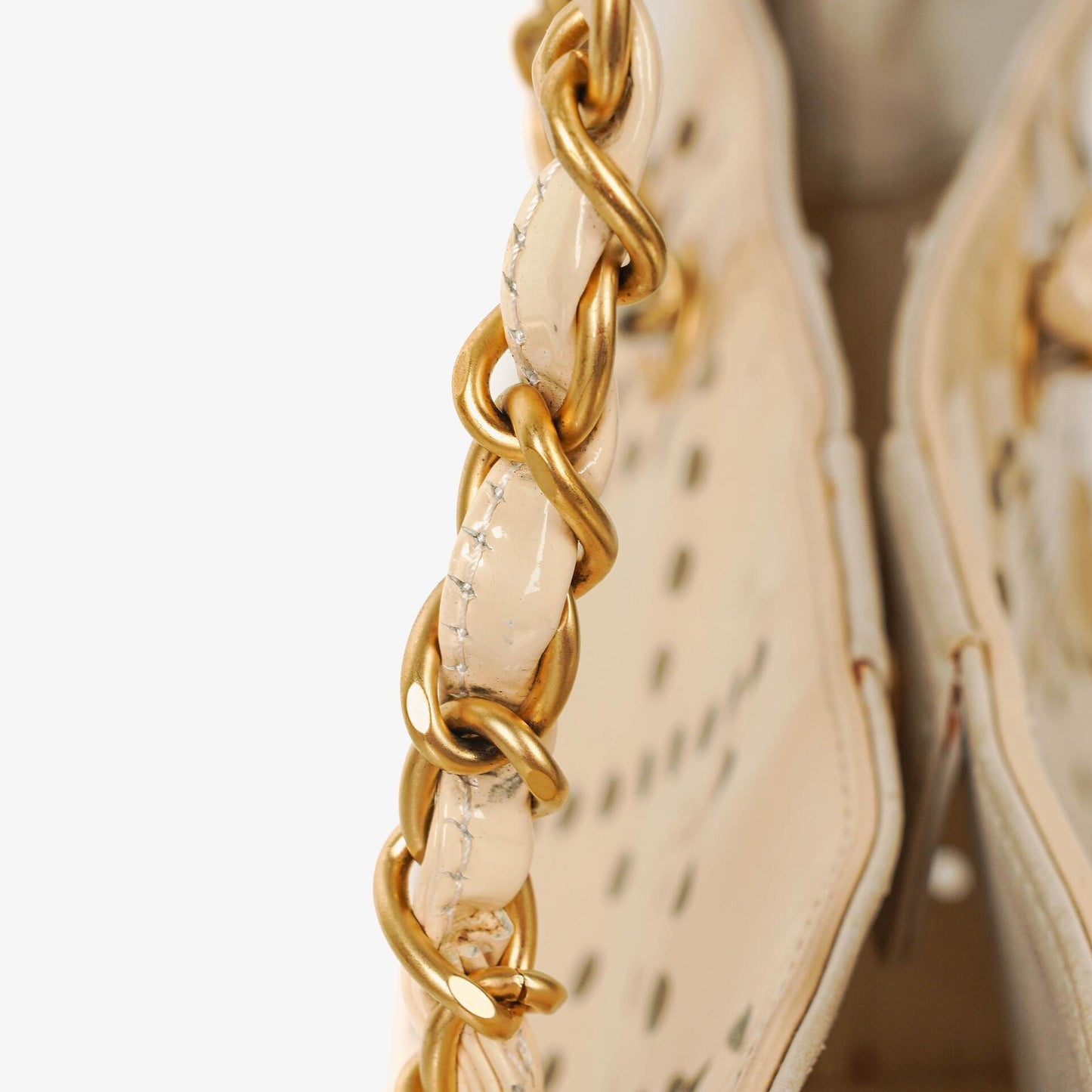 Chanel Perforated CC Quilted Patent Leather Tote Bag