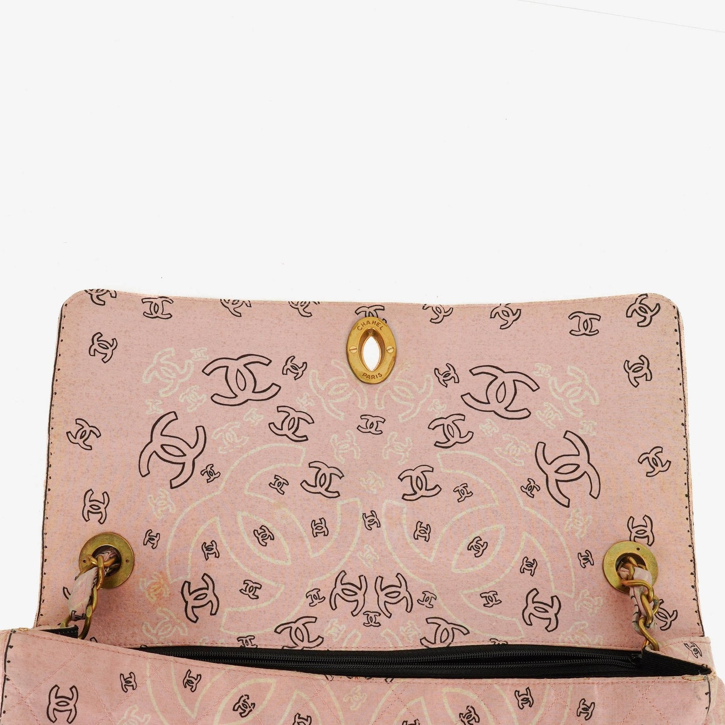 Chanel Pink Bandana Canvas Maxi Single Flap Shoulder Bag