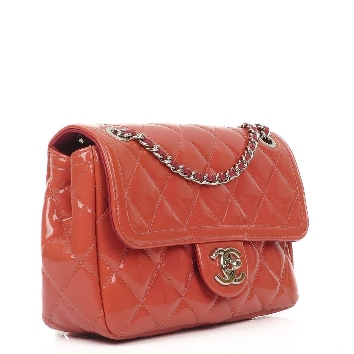 Chanel Pink Patent Calfskin Classic Mini Flap Bag