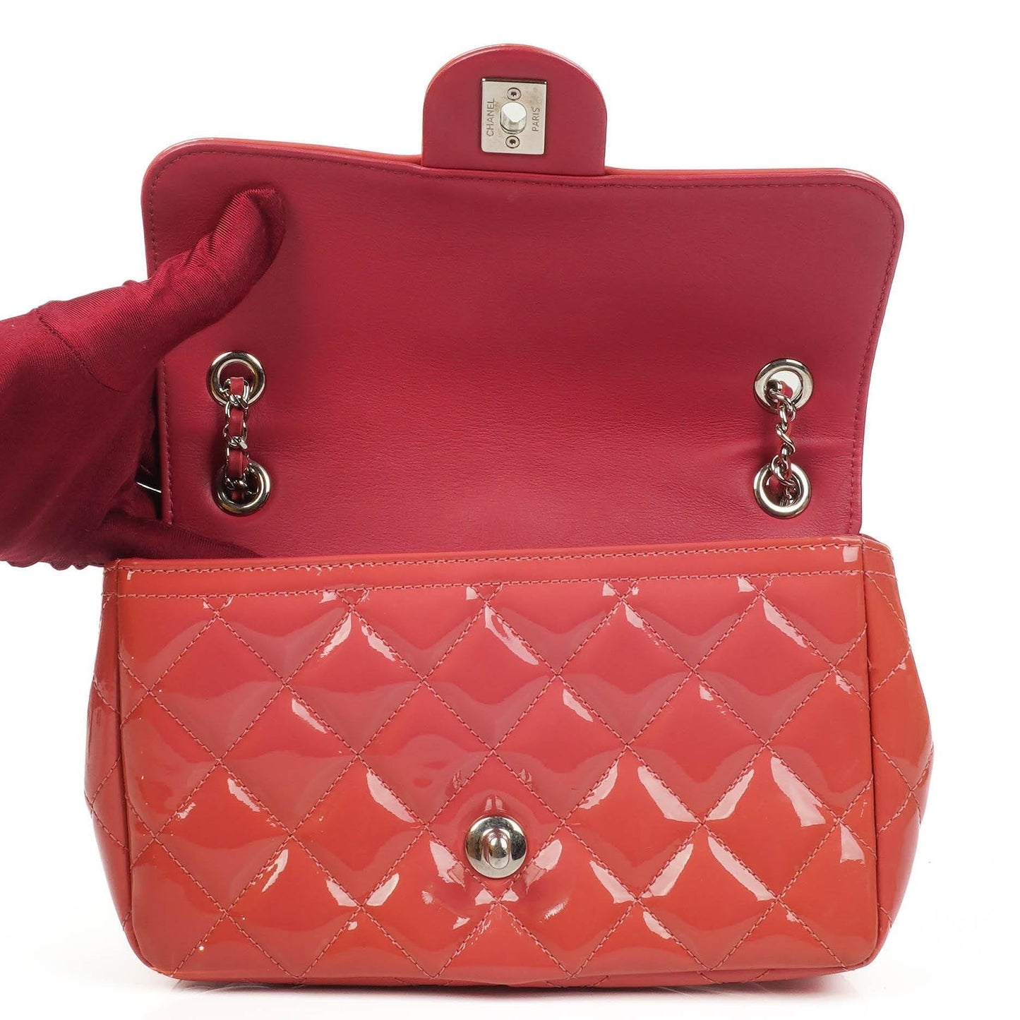Chanel Pink Patent Calfskin Classic Mini Flap Bag