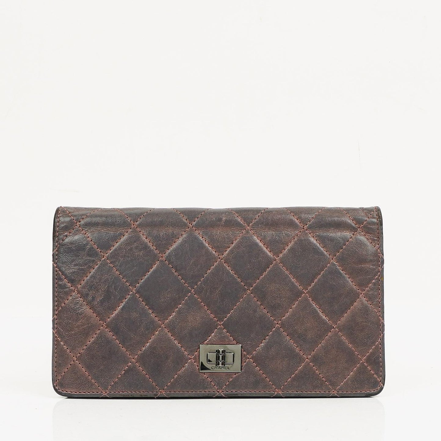 Chanel Purple Quilted Aged Calfskin Reissue 2.55 Yen Wallet