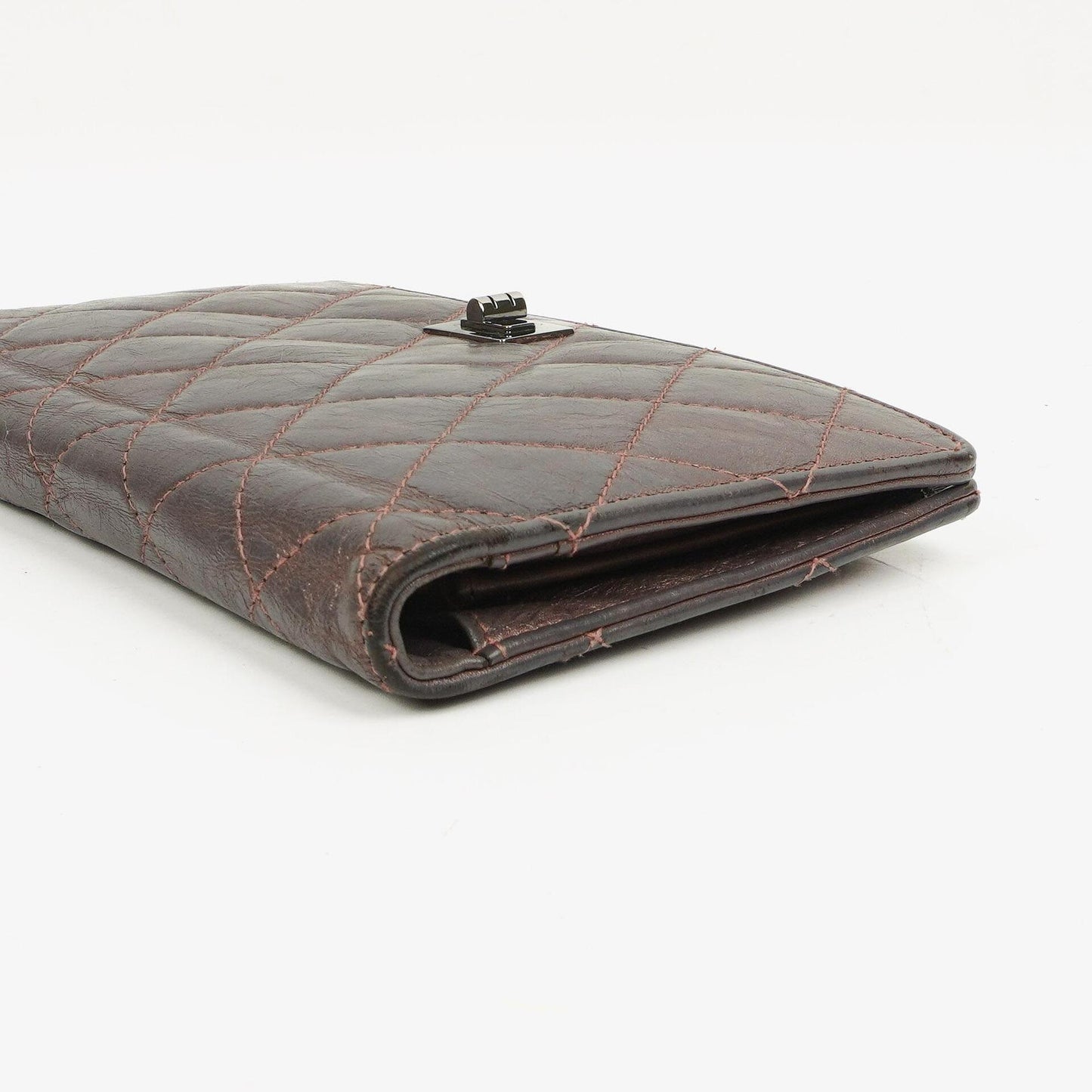Chanel Purple Quilted Aged Calfskin Reissue 2.55 Yen Wallet
