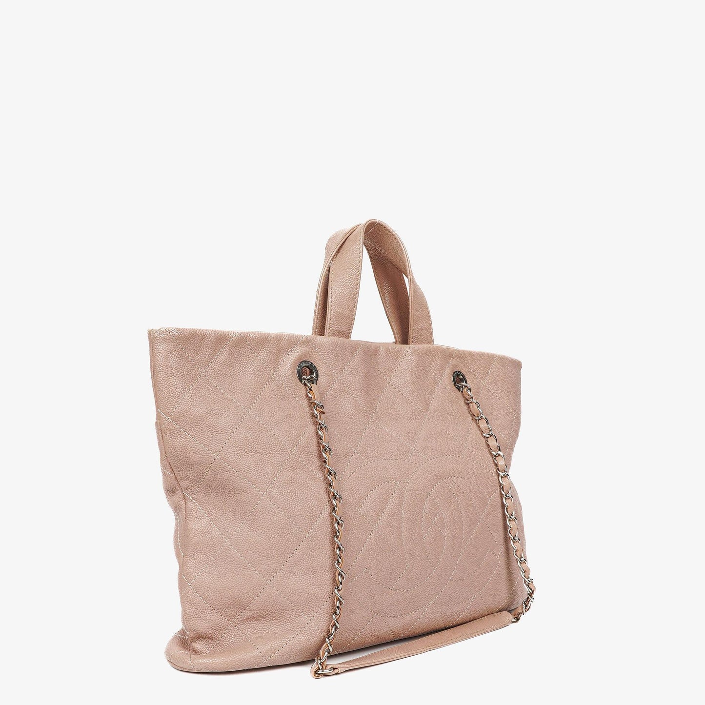 Chanel Quilted Caviar Shopping Tote Bag