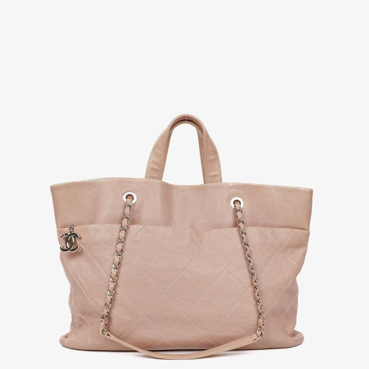 Chanel Quilted Caviar Shopping Tote Bag