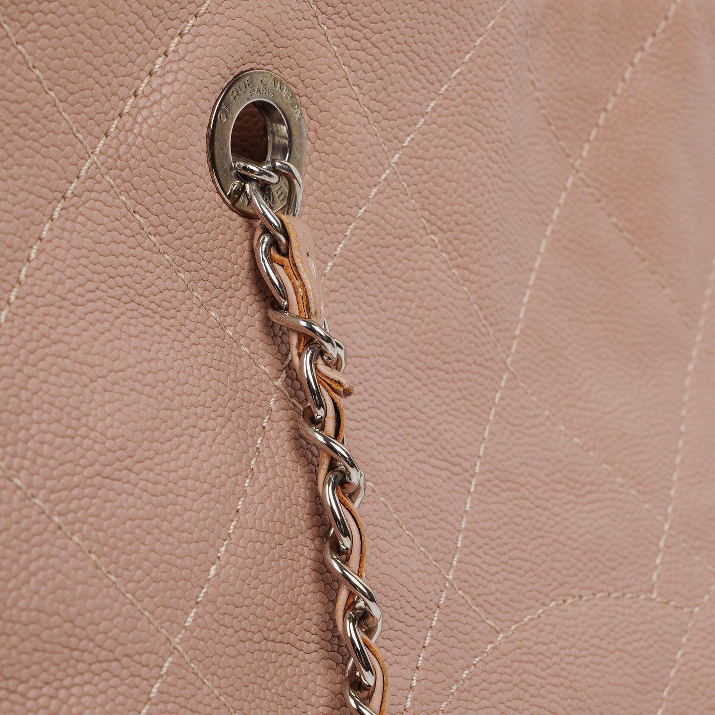 Chanel Quilted Caviar Shopping Tote Bag