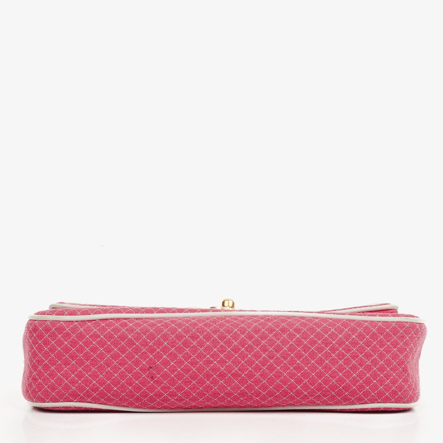 Chanel Quilted Jersey Pink White Single Flap Bag