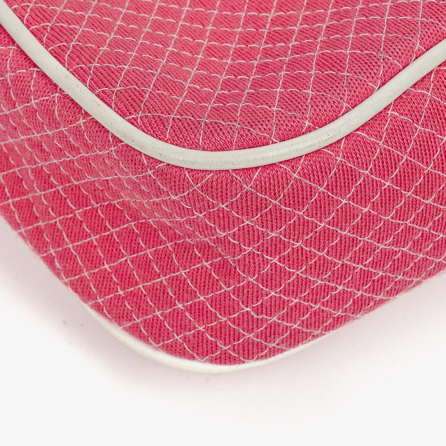 Chanel Quilted Jersey Pink White Single Flap Bag