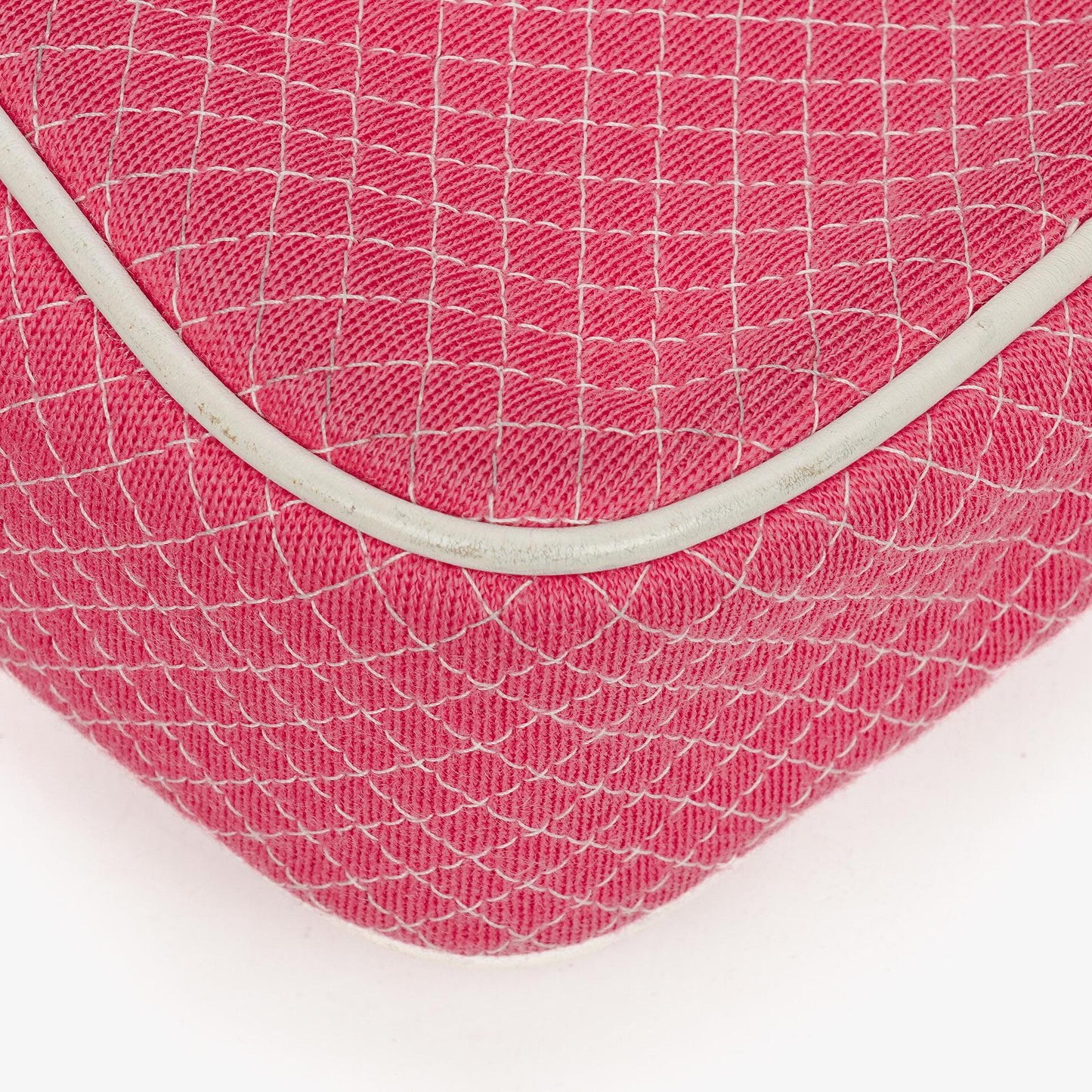 Chanel Quilted Jersey Pink White Single Flap Bag