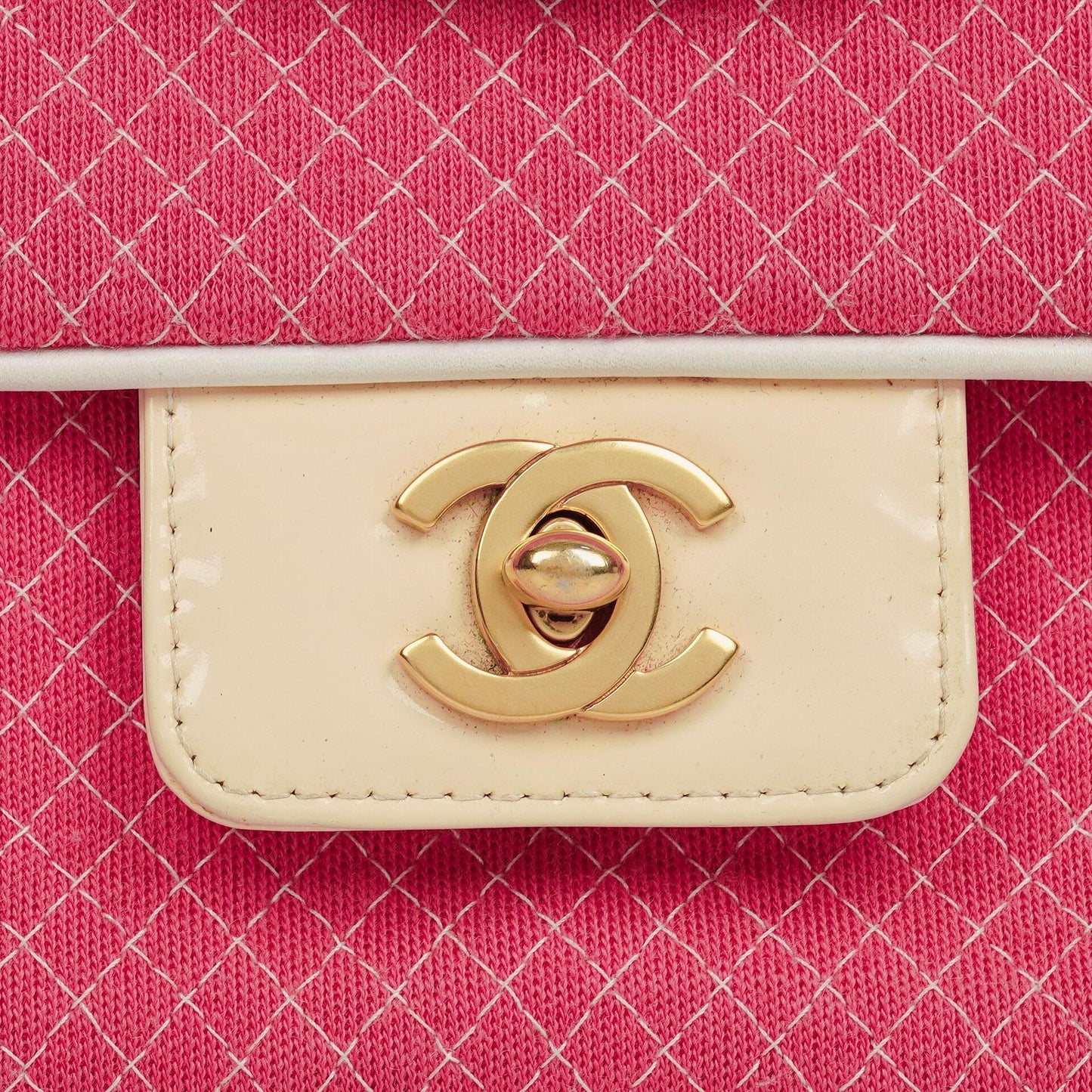 Chanel Quilted Jersey Pink White Single Flap Bag