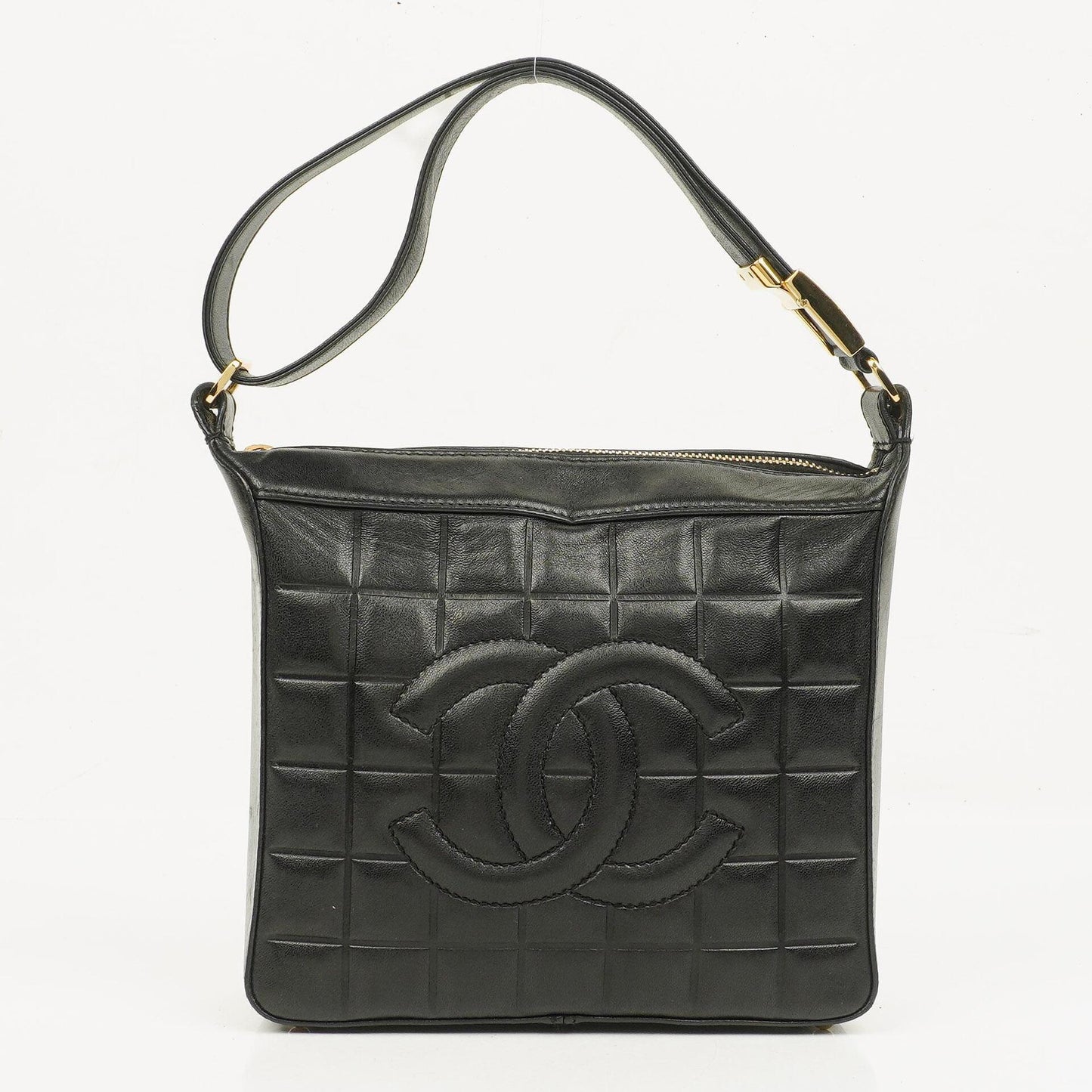 Chanel Quilted Lambskin Black Chocolate Bar Shoulder Bag