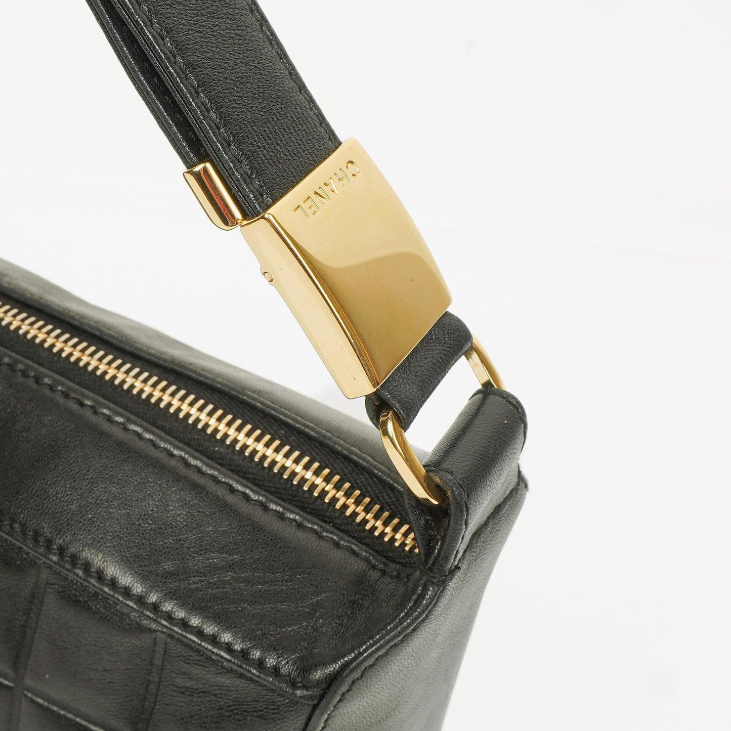 Chanel Quilted Lambskin Black Chocolate Bar Shoulder Bag