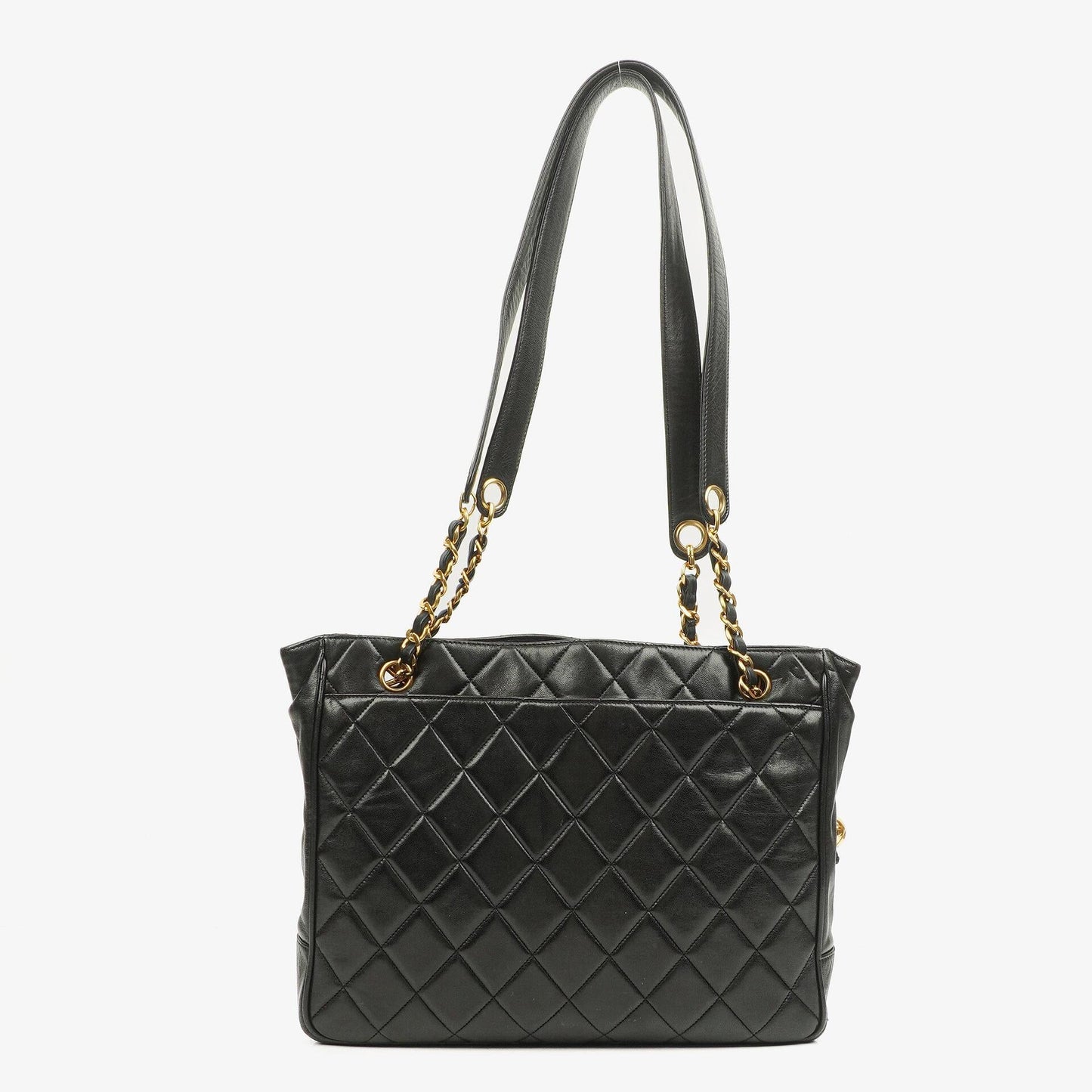 Chanel Quilted Lambskin Shopping Tote Black