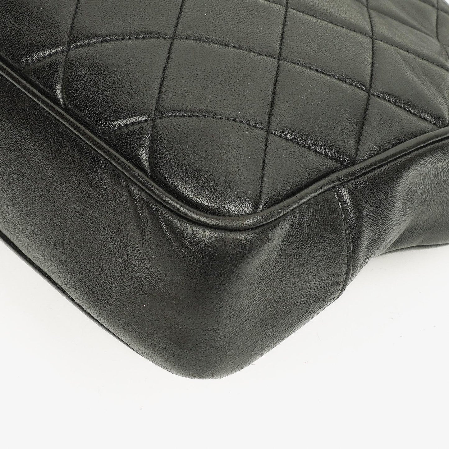 Chanel Quilted Lambskin Shopping Tote Black