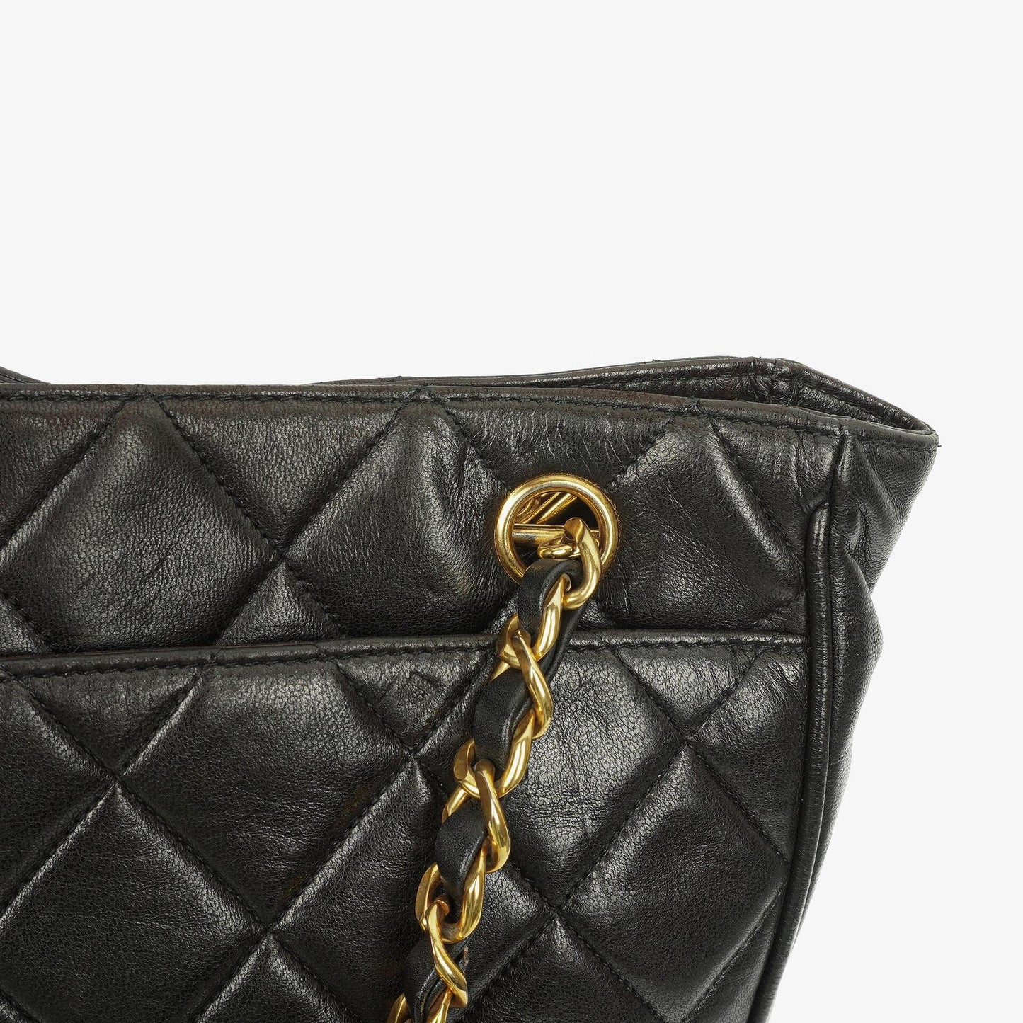 Chanel Quilted Lambskin Shopping Tote Black