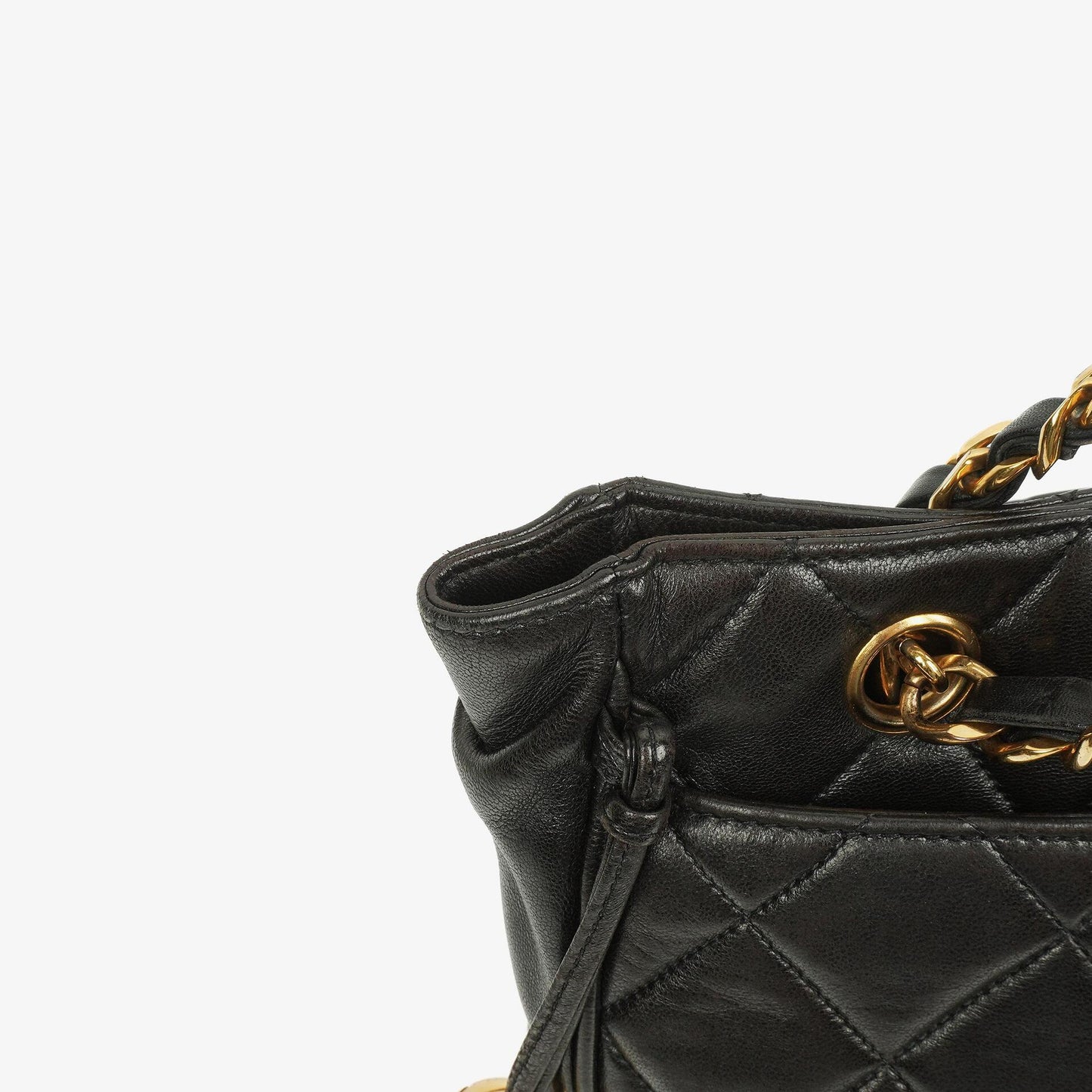 Chanel Quilted Lambskin Shopping Tote Black