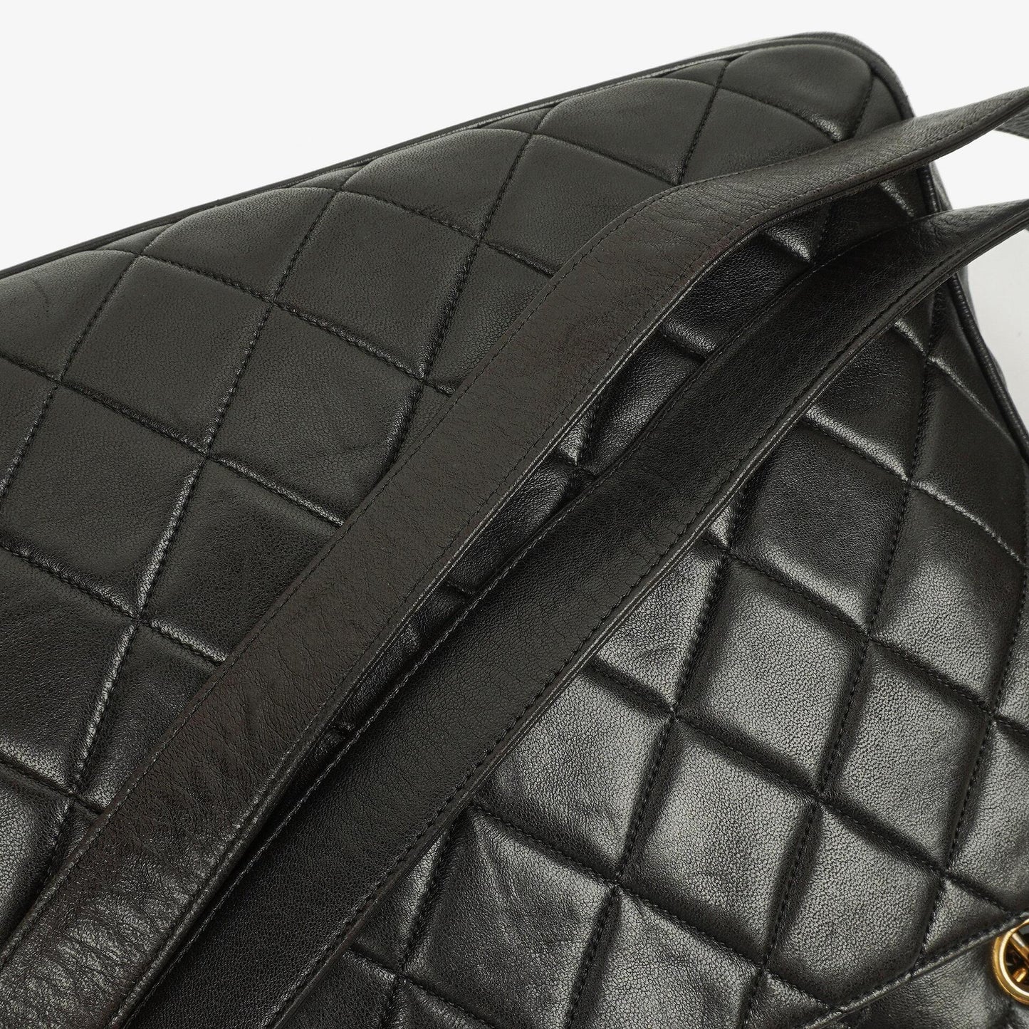 Chanel Quilted Lambskin Shopping Tote Black