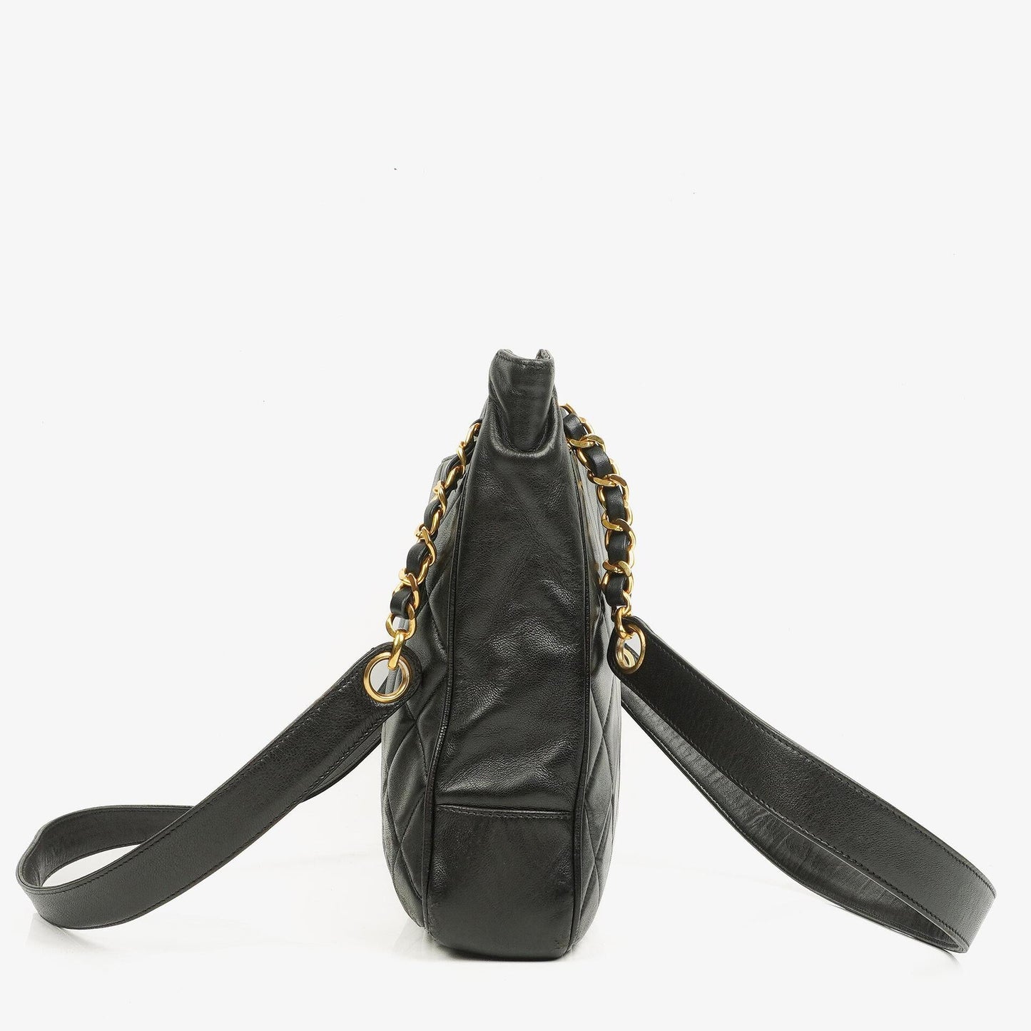 Chanel Quilted Lambskin Shopping Tote Black