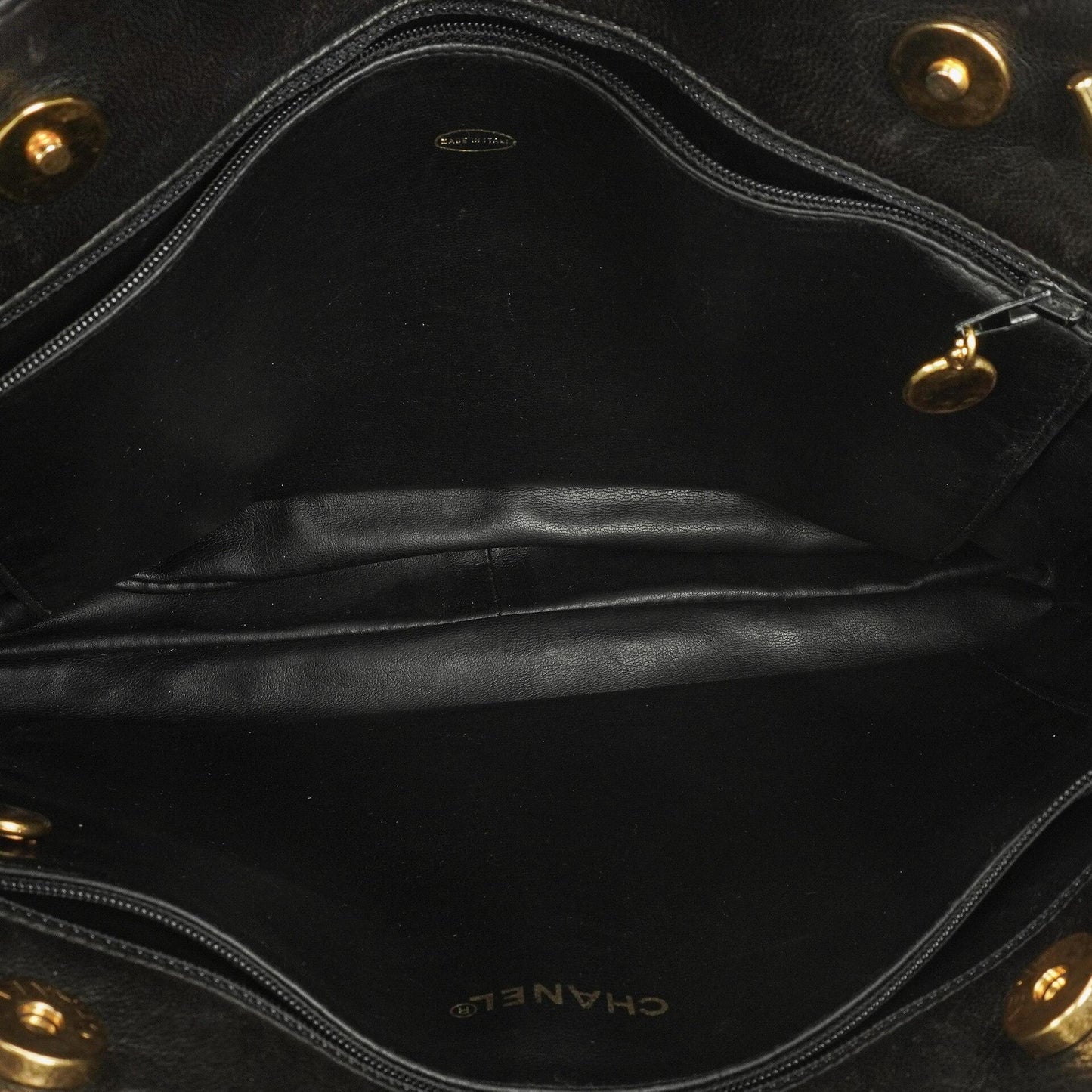 Chanel Quilted Lambskin Shopping Tote Black