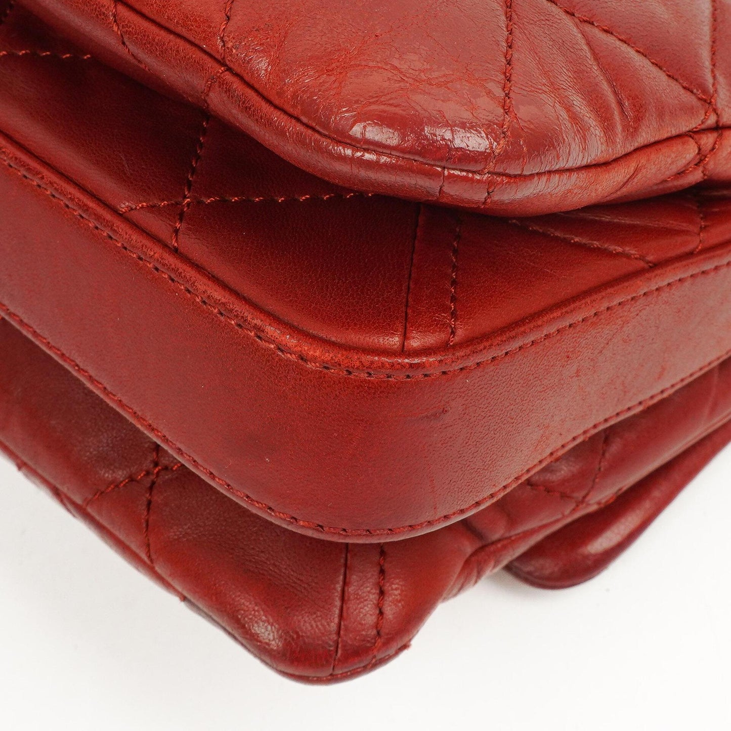 Chanel Quilted Leather Red Mini Chanel 3 Flap Bag