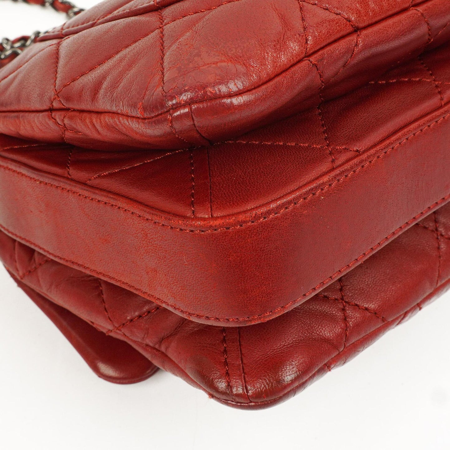 Chanel Quilted Leather Red Mini Chanel 3 Flap Bag