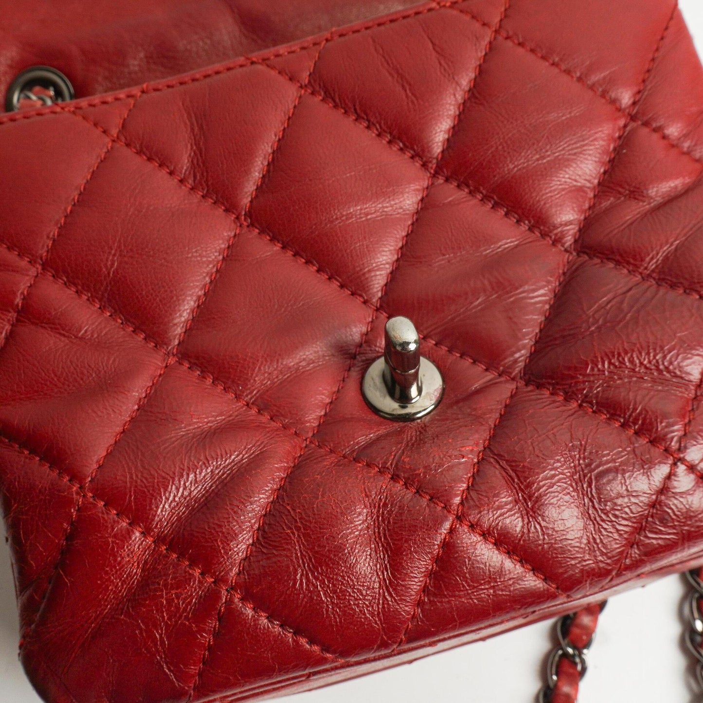 Chanel Quilted Leather Red Mini Chanel 3 Flap Bag
