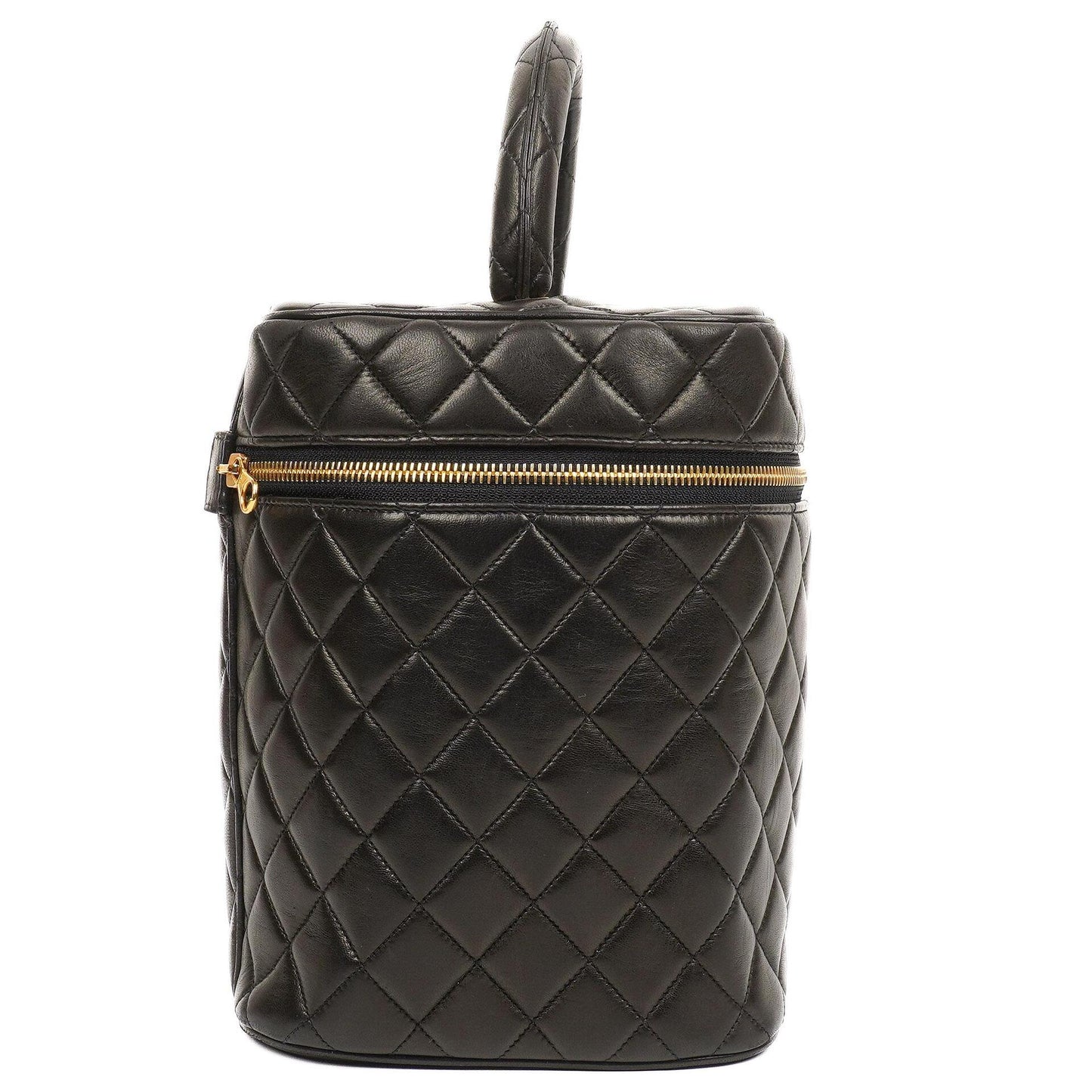 Chanel Dark Brown Quilted Leather Vanity Case