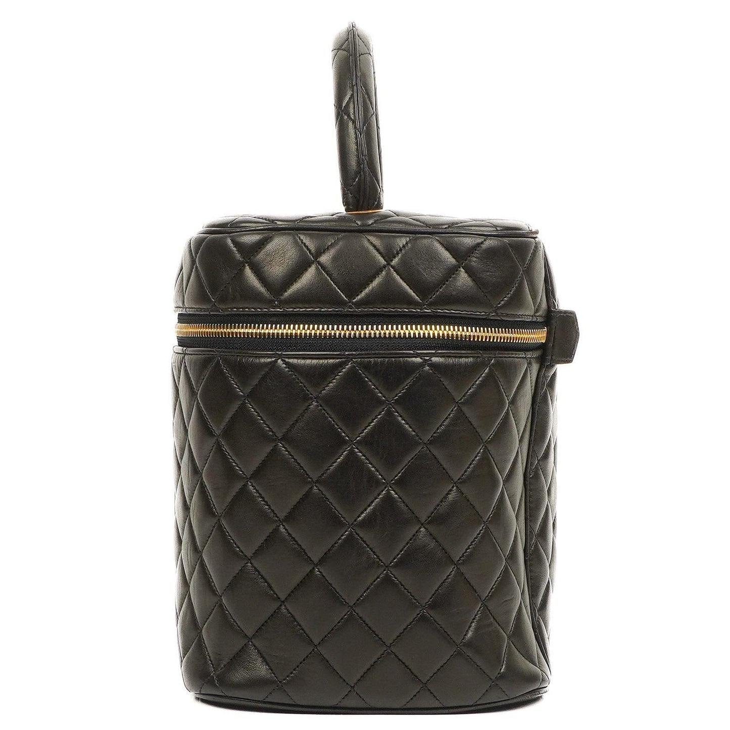 Chanel Dark Brown Quilted Leather Vanity Case