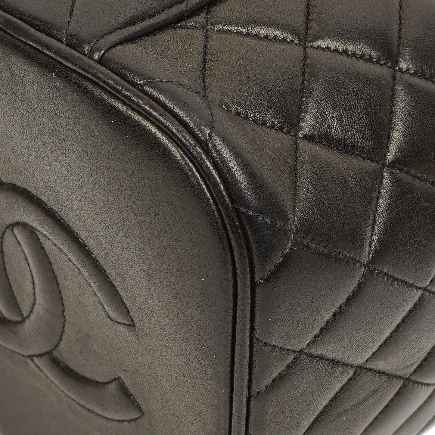 Chanel Dark Brown Quilted Leather Vanity Case