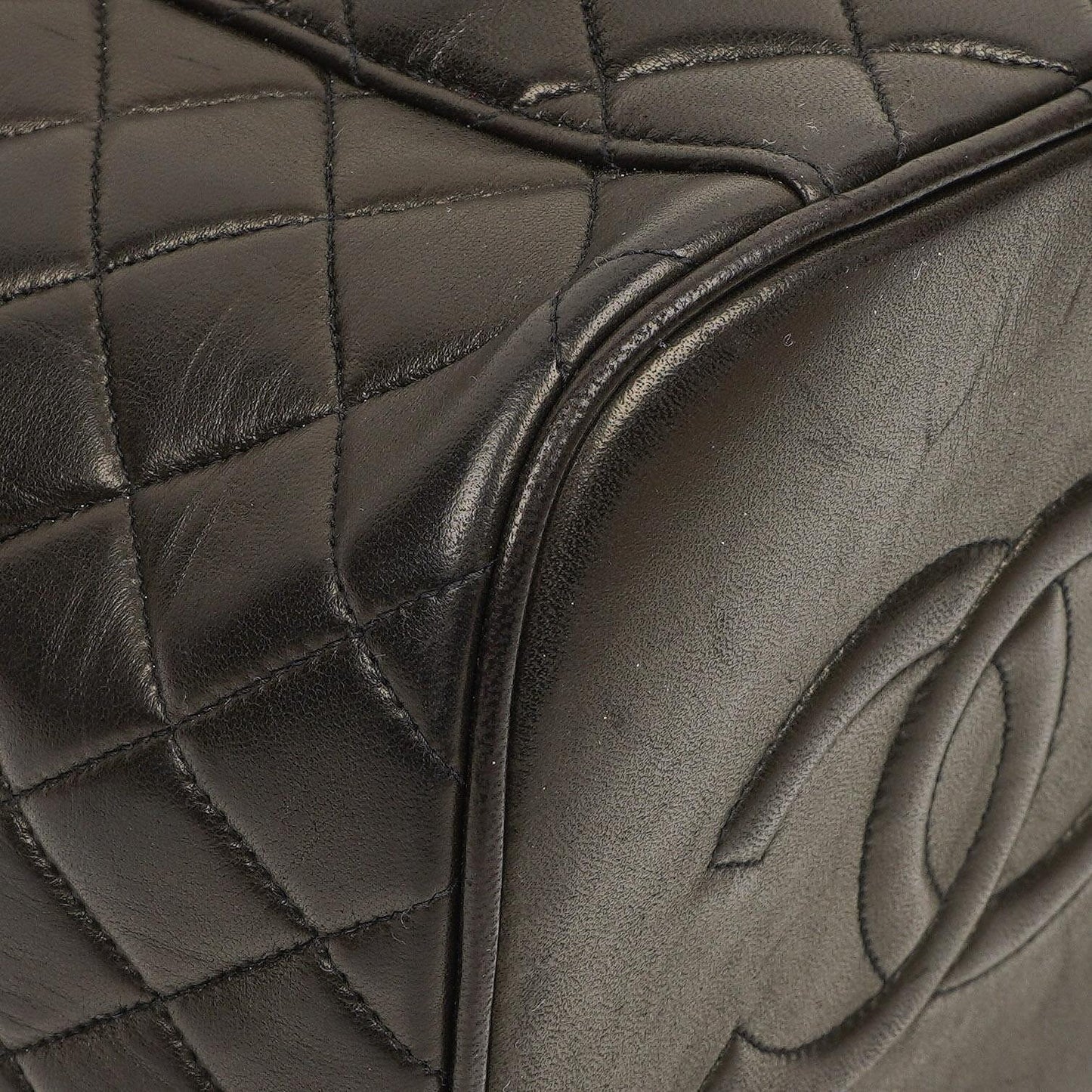 Chanel Dark Brown Quilted Leather Vanity Case