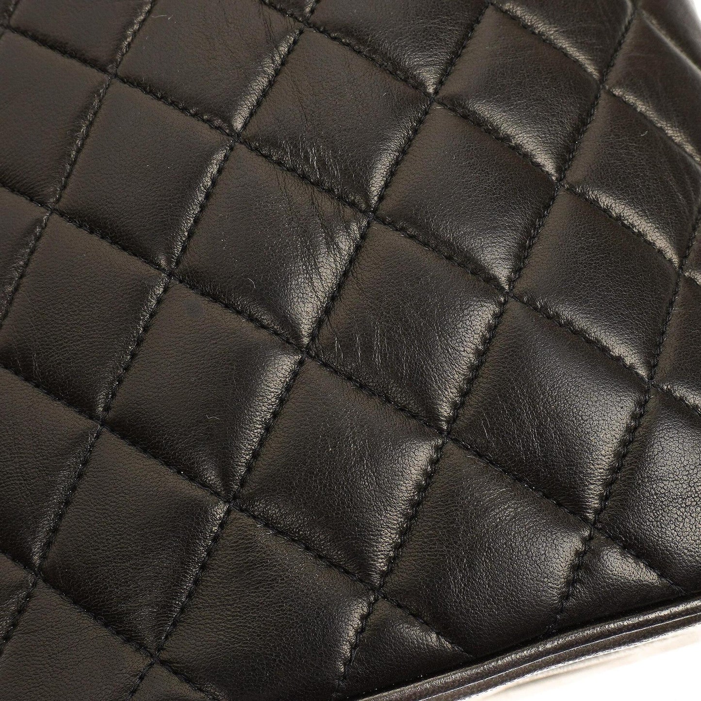 Chanel Dark Brown Quilted Leather Vanity Case