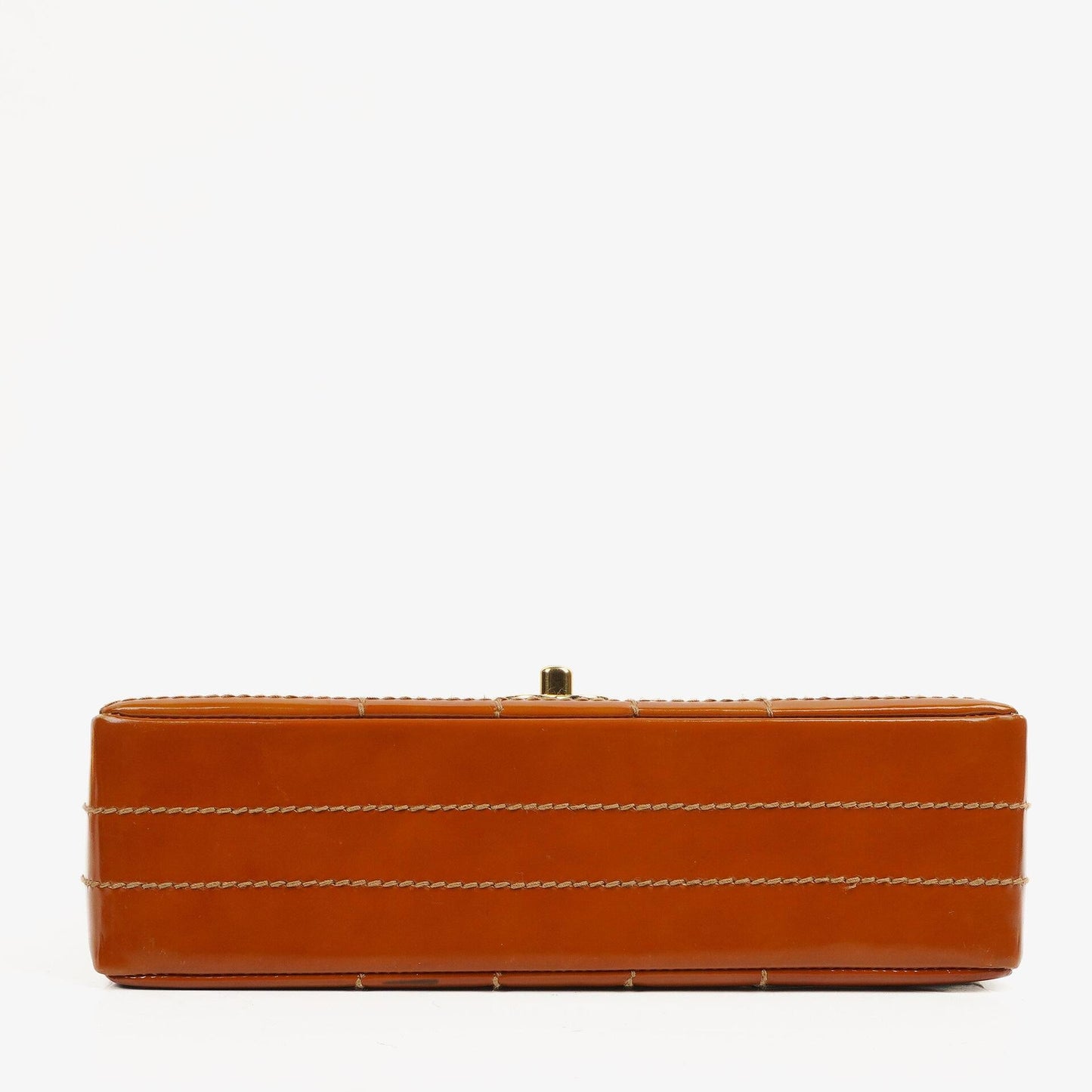 Chanel Quilted Patent Leather Chocolate Bar Flap Bag