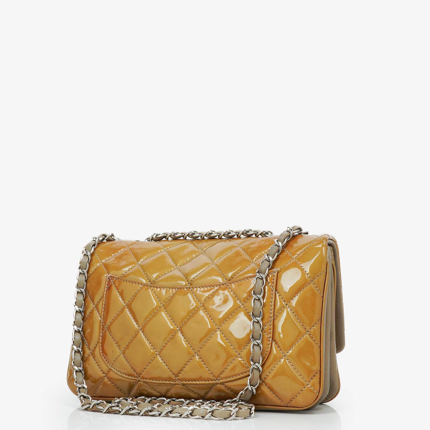 Chanel Quilted Patent Leather Flap Bag With Silver-Tone Hardware