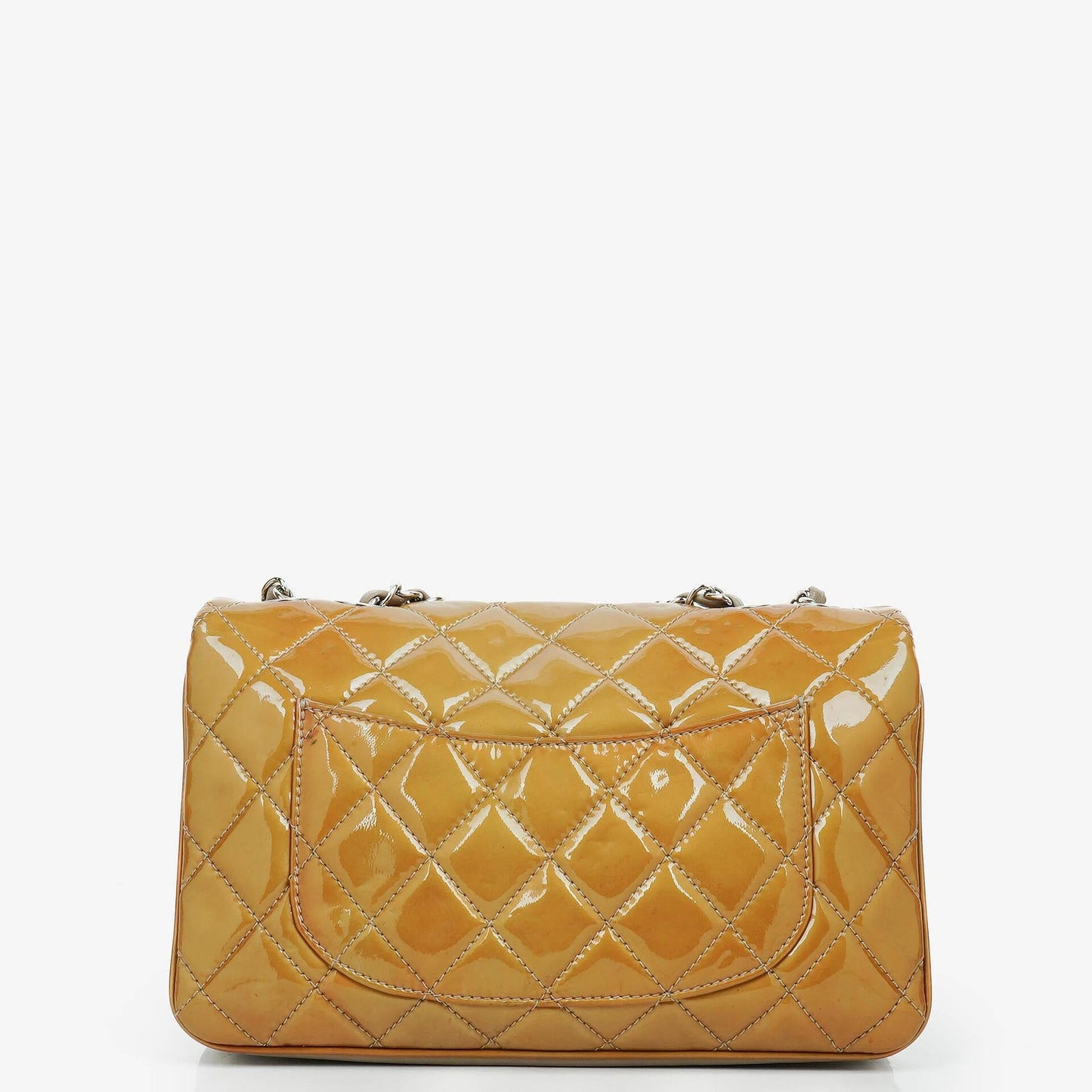 Chanel Quilted Patent Leather Flap Bag With Silver-Tone Hardware