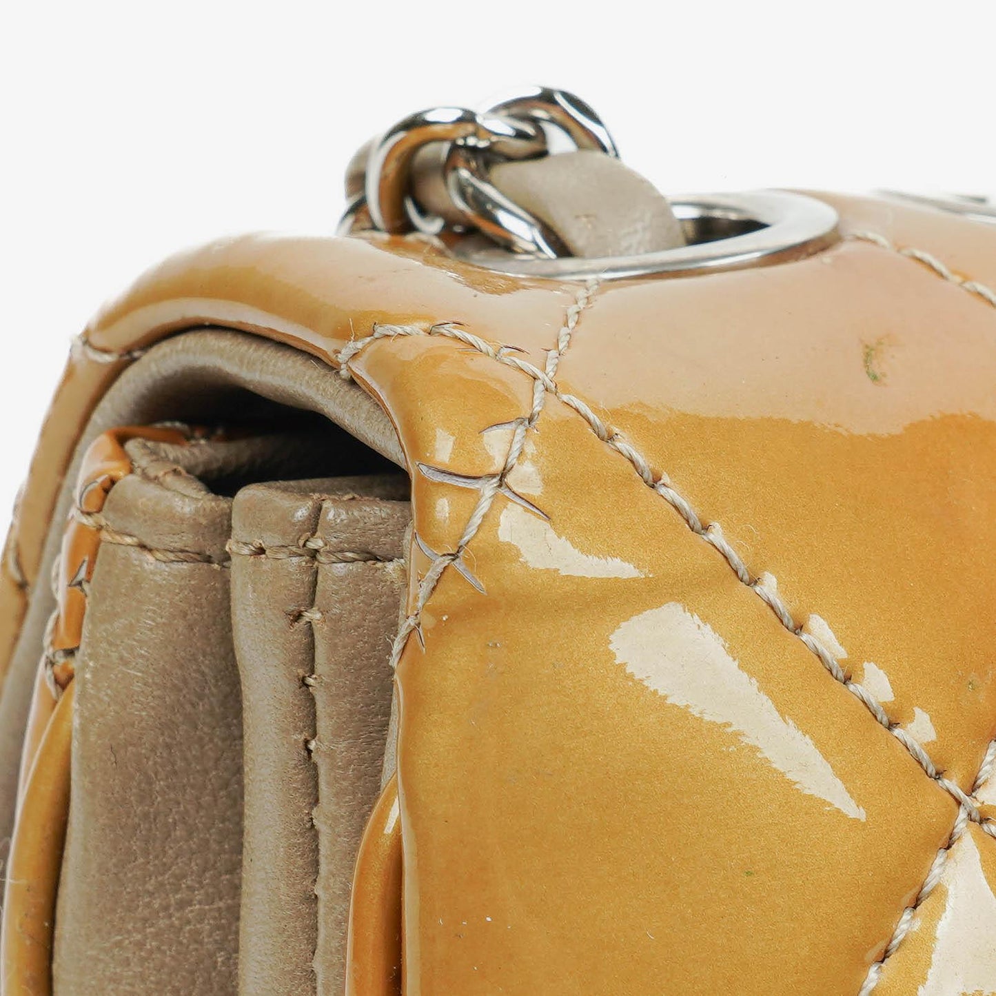 Chanel Quilted Patent Leather Flap Bag With Silver-Tone Hardware