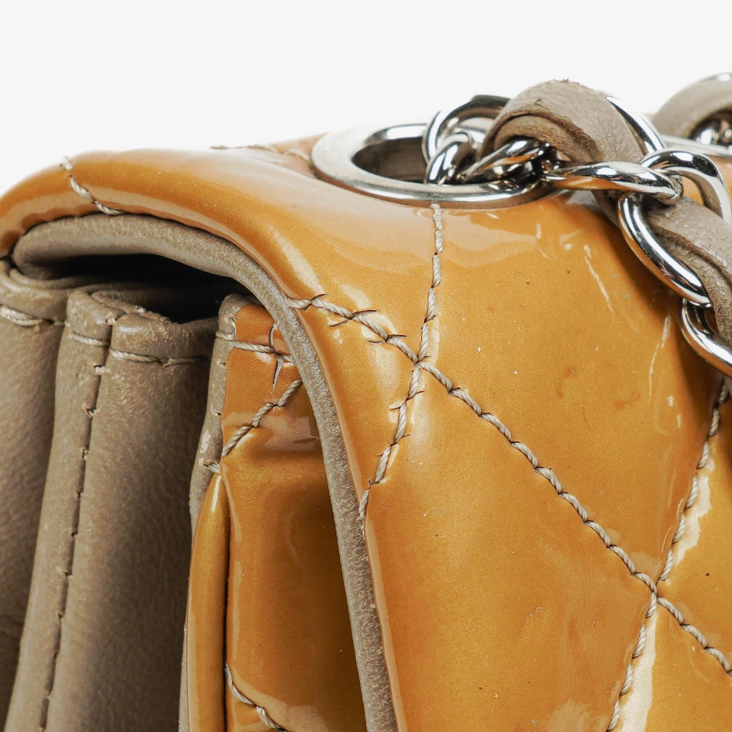 Chanel Quilted Patent Leather Flap Bag With Silver-Tone Hardware