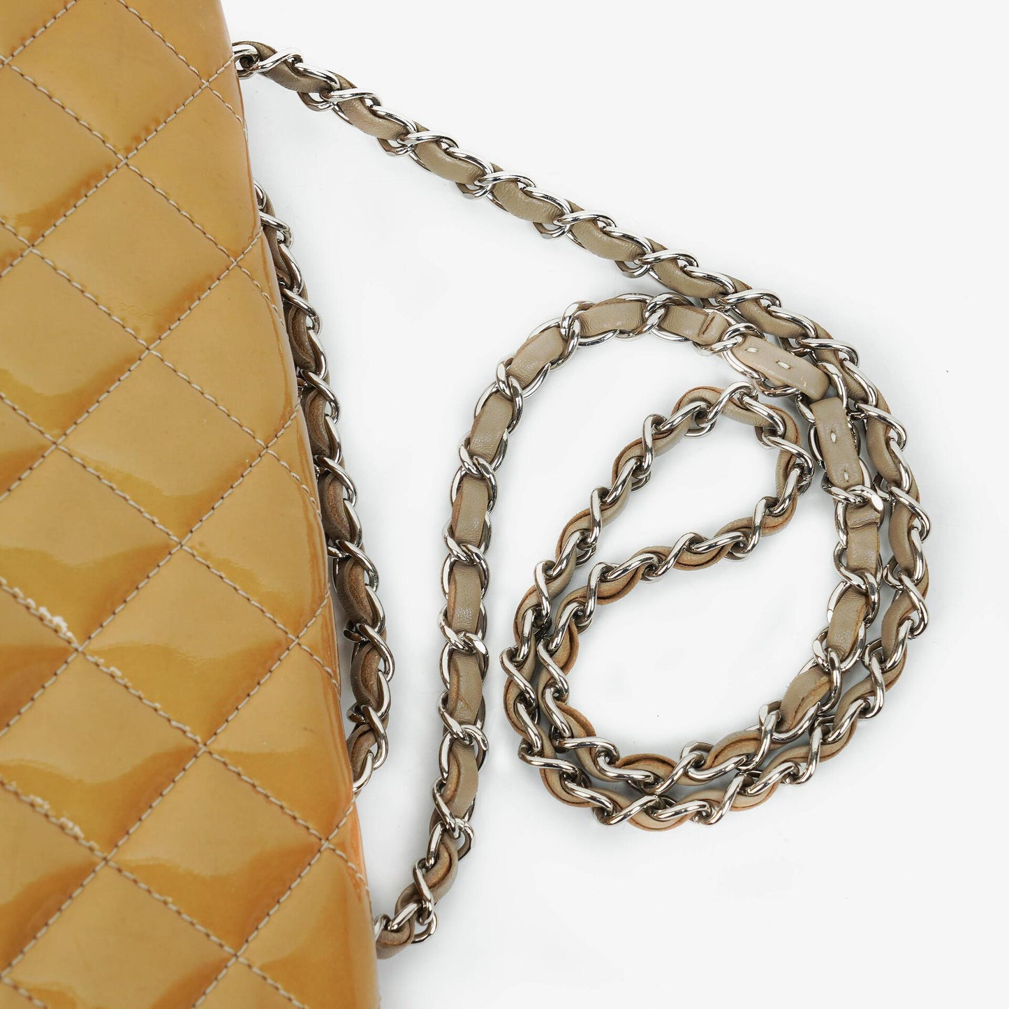 Chanel Quilted Patent Leather Flap Bag With Silver-Tone Hardware
